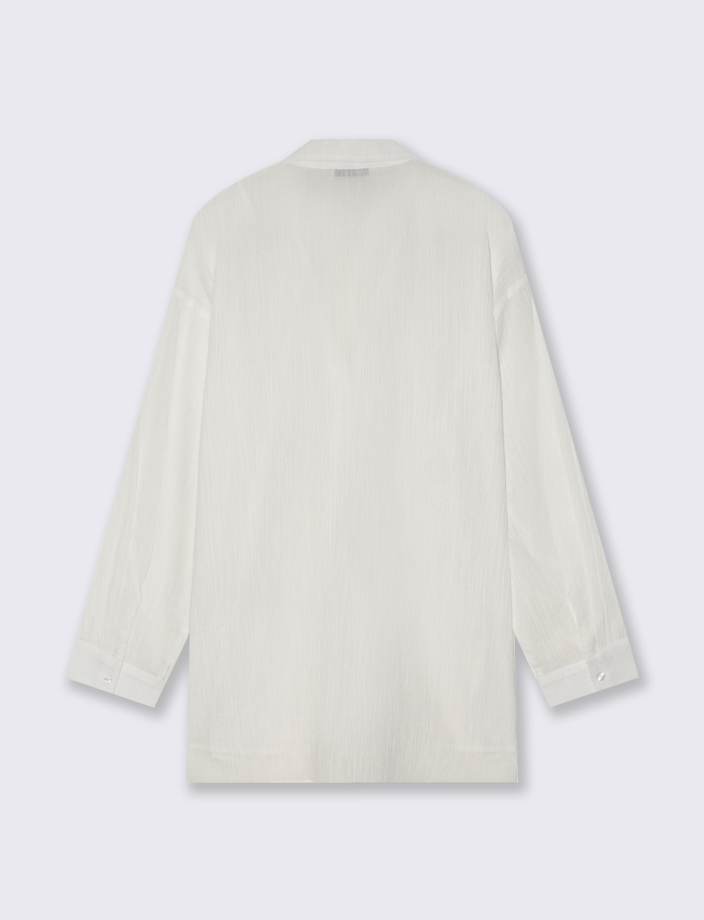 Long Sleeve V-Neck Shirt Relaxed - White