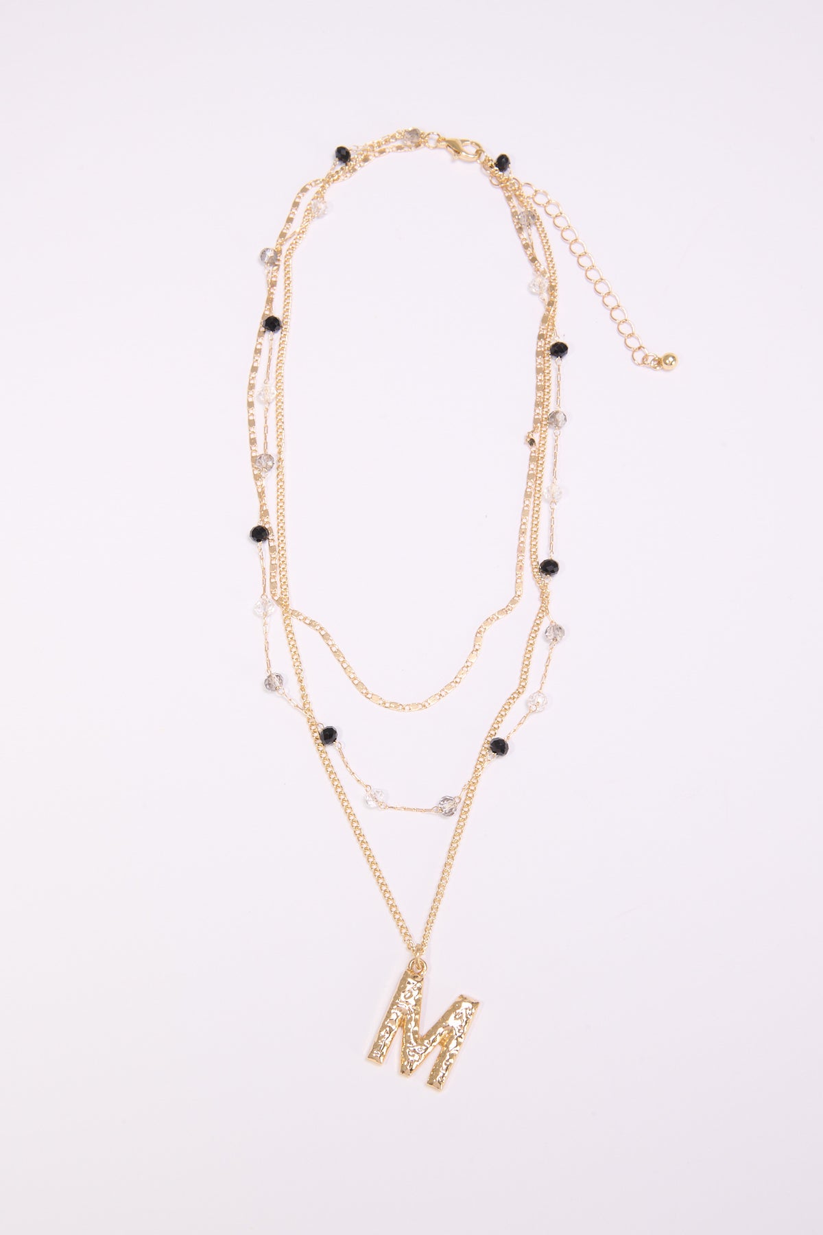 Collana donna 3 fili con lettera martellata - Var 5