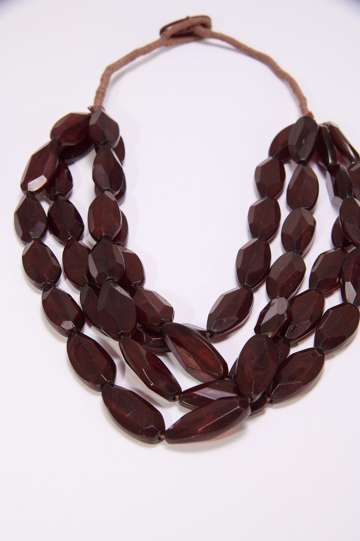 Collana donna 4 fili pietre sfaccettate - Moro