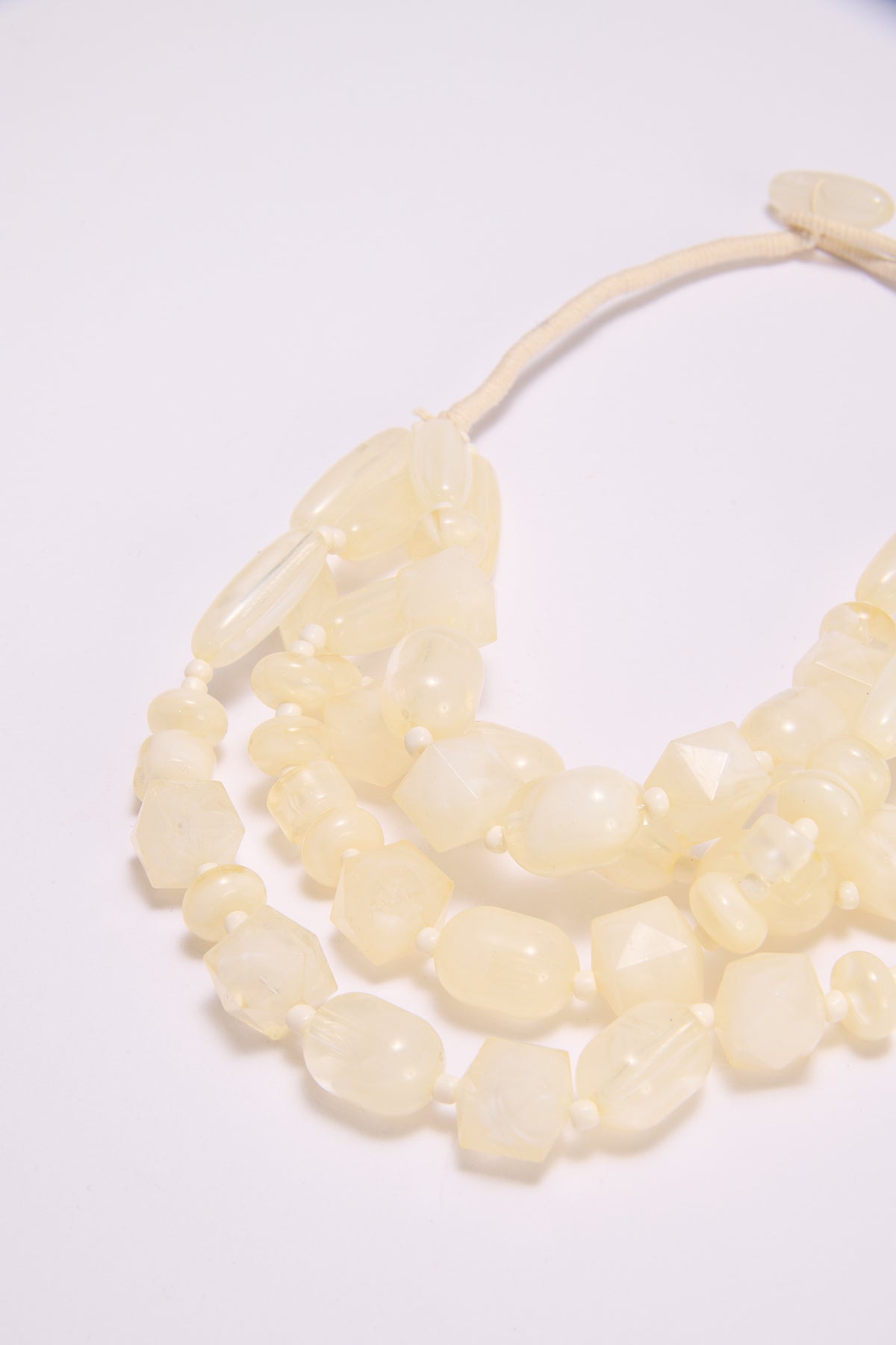 Collana donna 4 fili pietre varie forme - Bianco