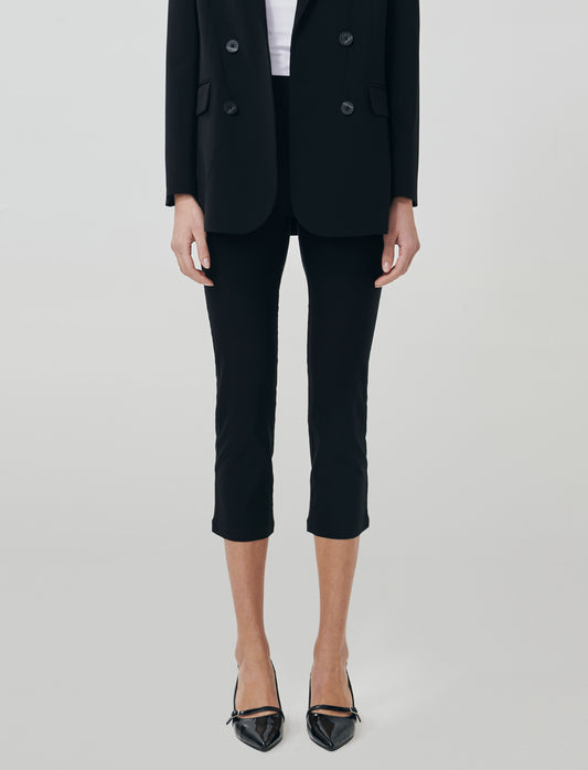 Pantalone Capri con Vita Alta - Nero