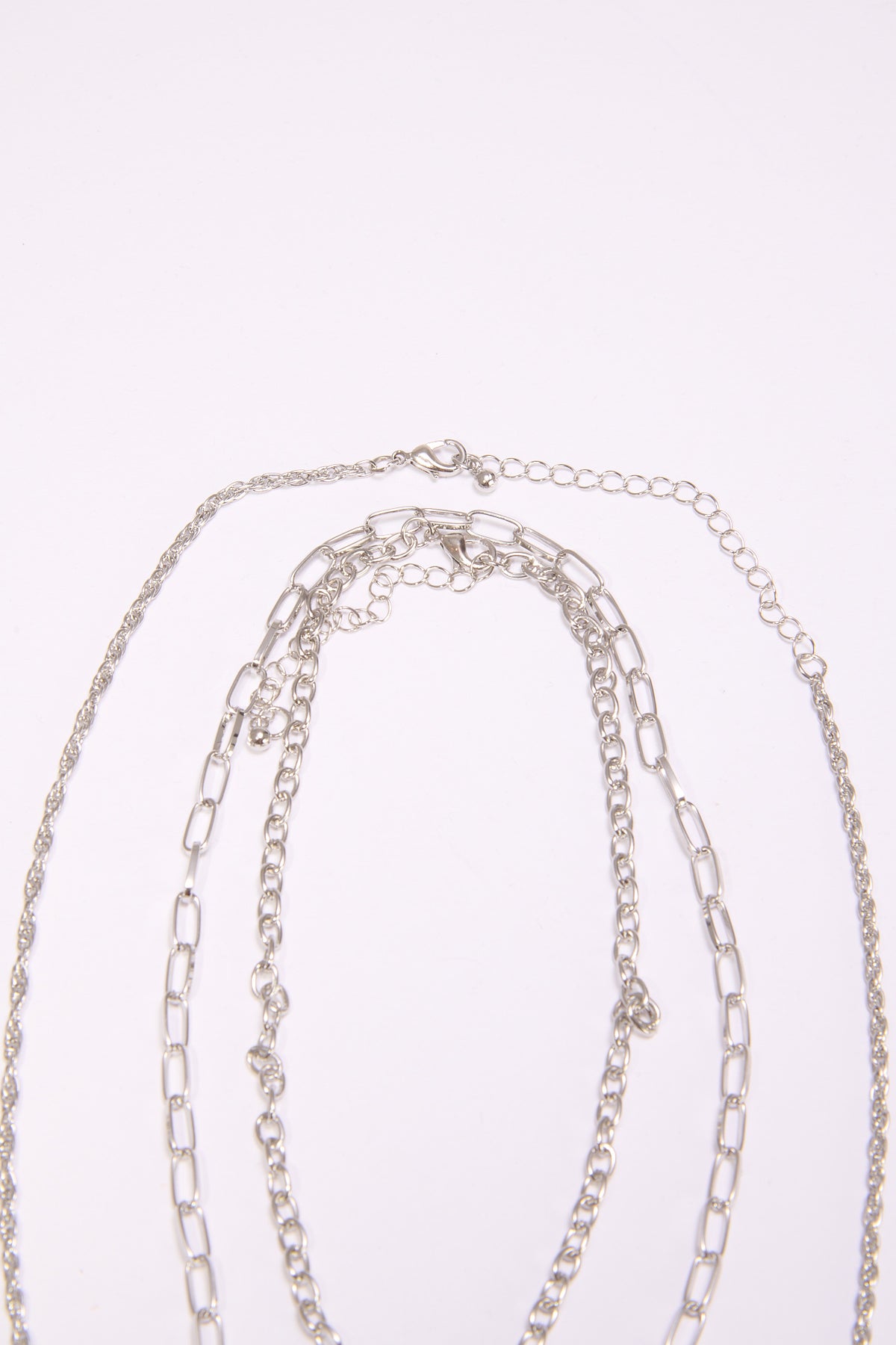 Collana donna 3 fili cuore + pendenti con pietra - Argento
