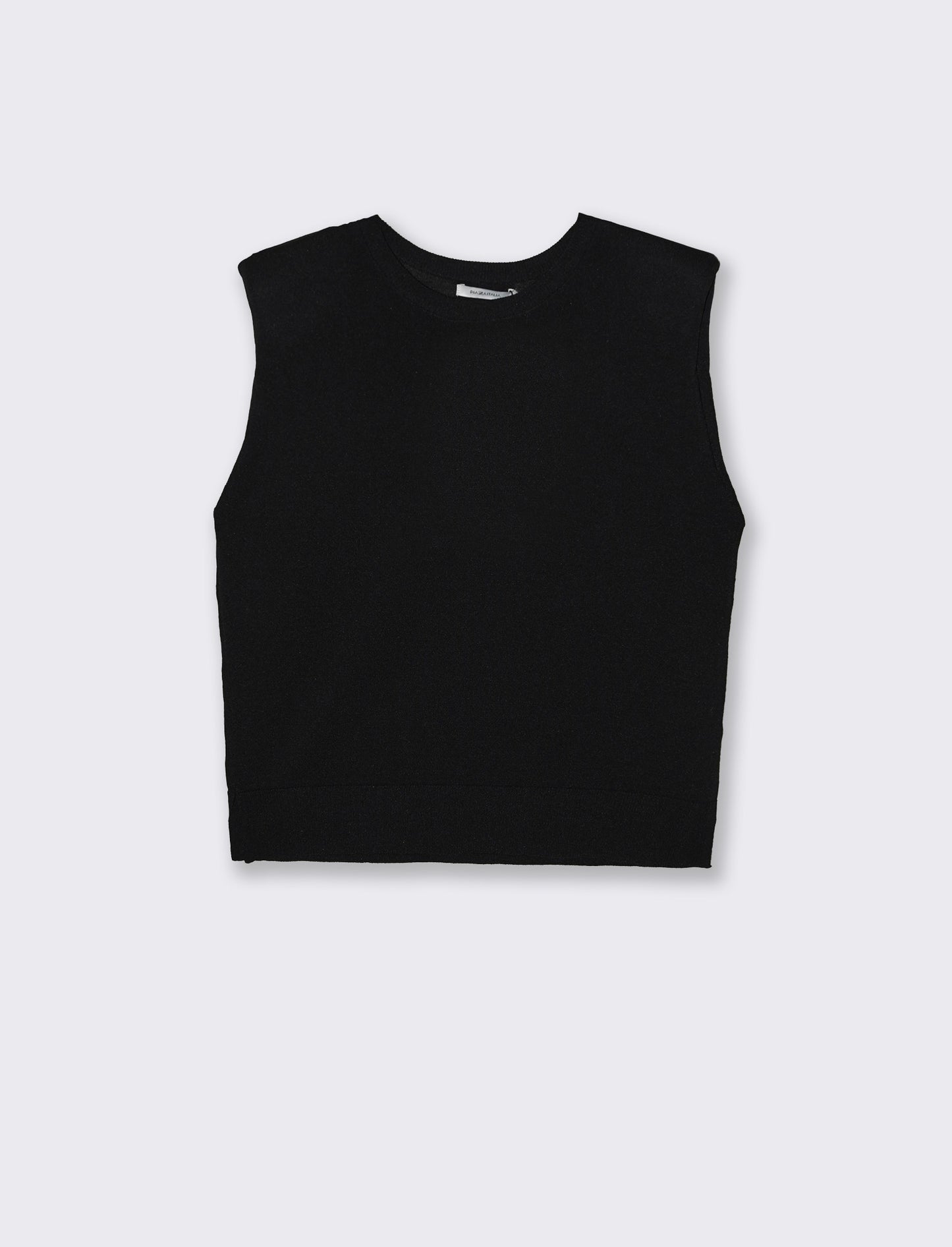 Gilet in Maglia con Spalline Imbottite - Nero