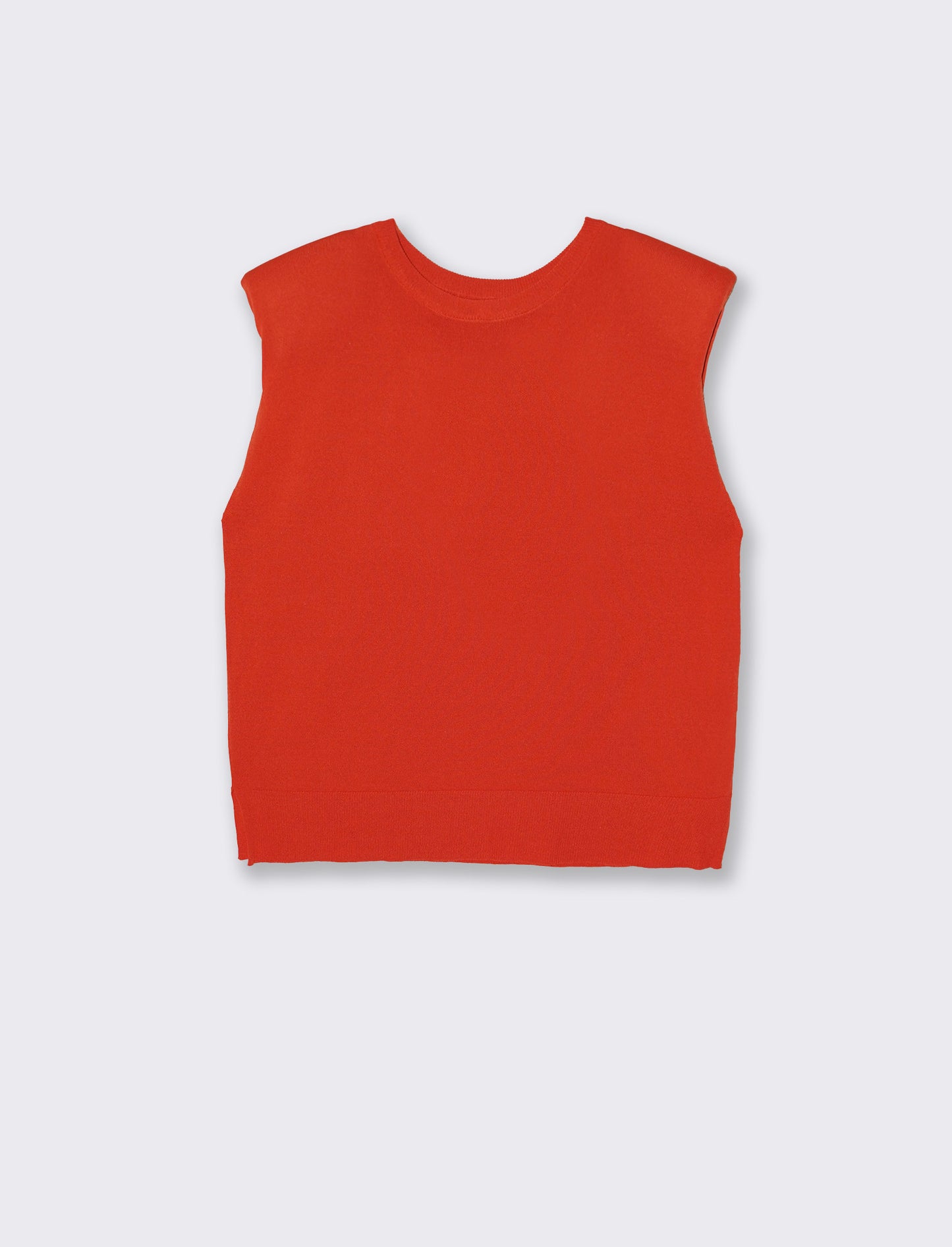 Knitted Vest with Padded Straps - Orange