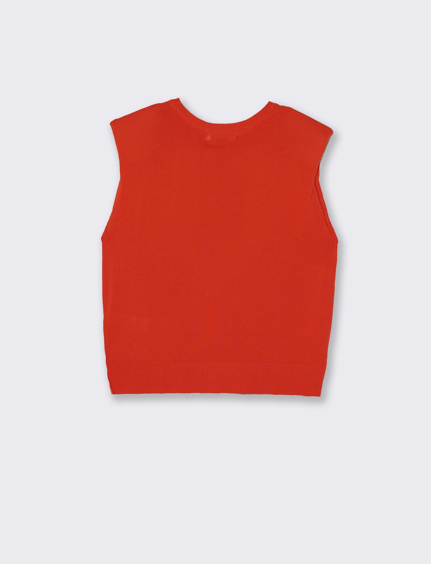 Knitted Vest with Padded Straps - Orange
