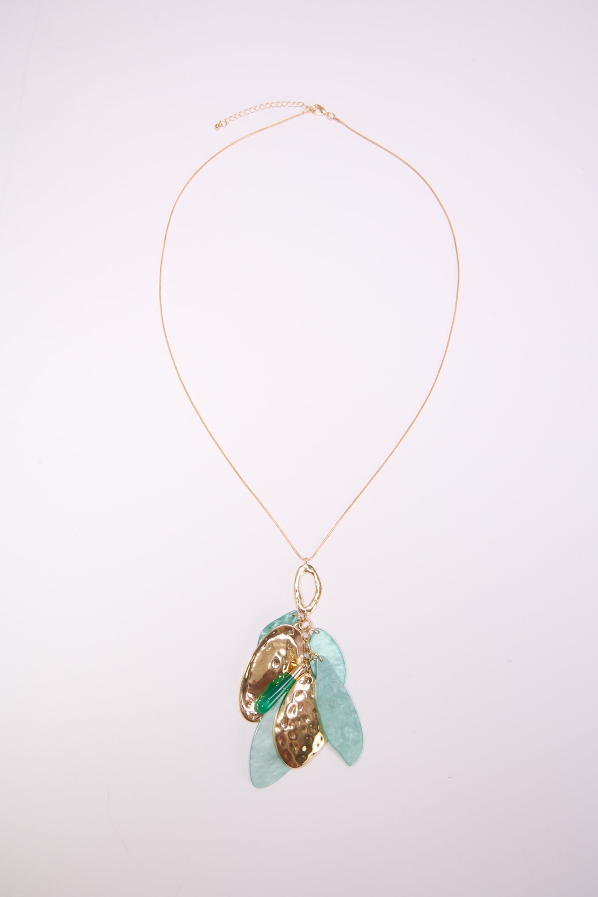 Collana donna lunga petali pendenti - Turchese