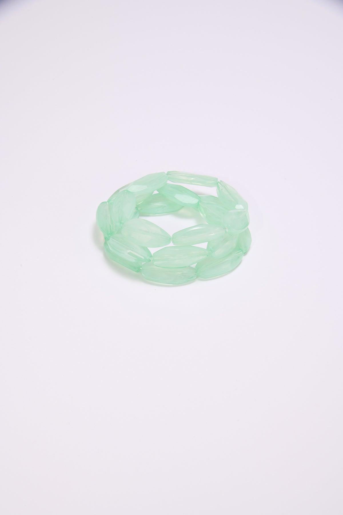 Bracciale donna pietre sfacciate lunghe 3 fili elastici - Verde