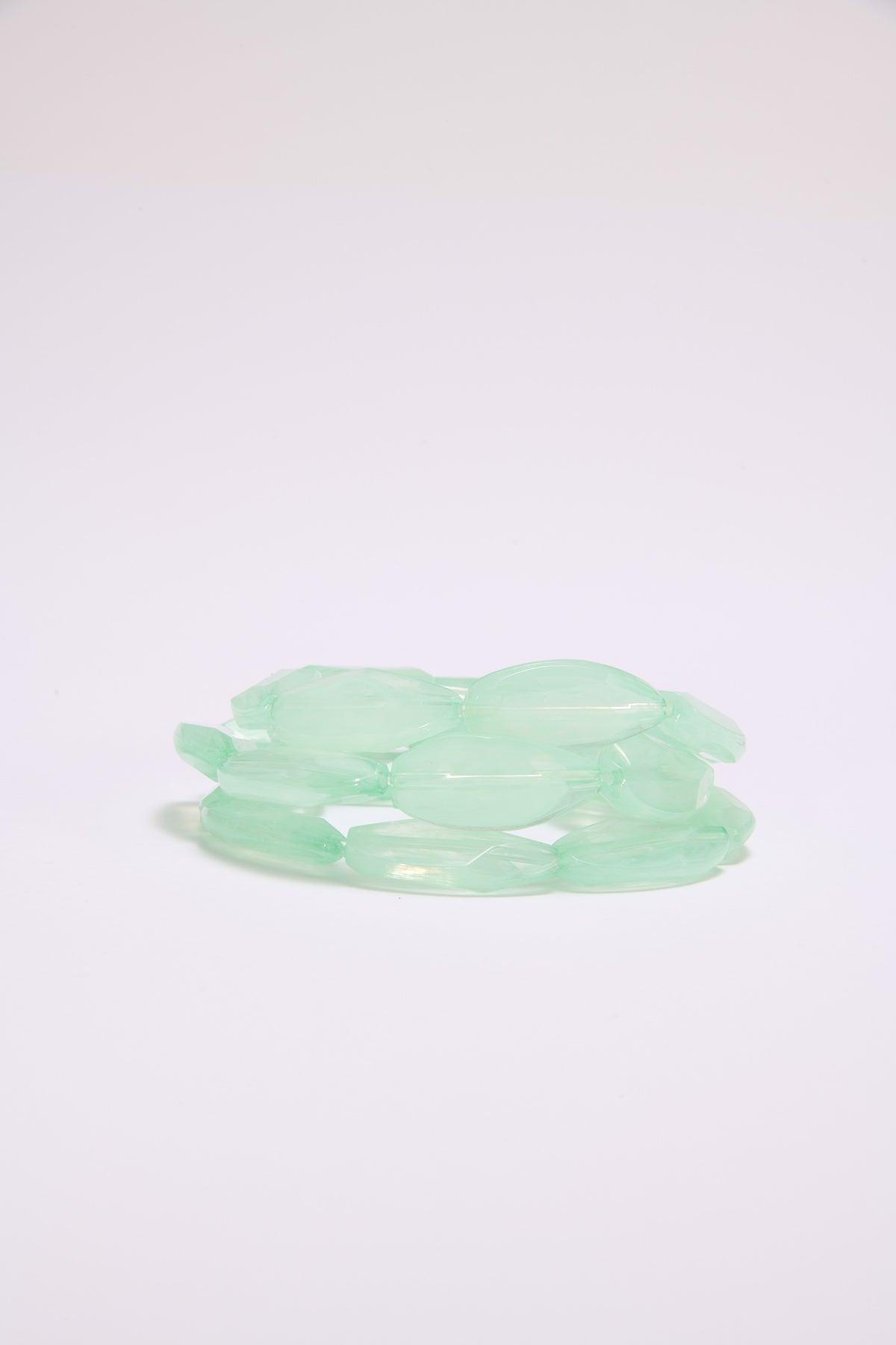 Bracciale donna pietre sfacciate lunghe 3 fili elastici - Verde