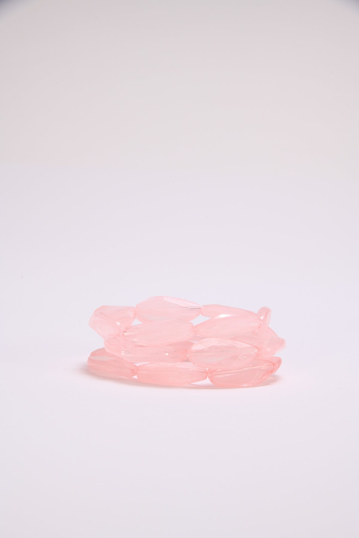Bracciale donna pietre sfacciate lunghe 3 fili elastici - Rosa