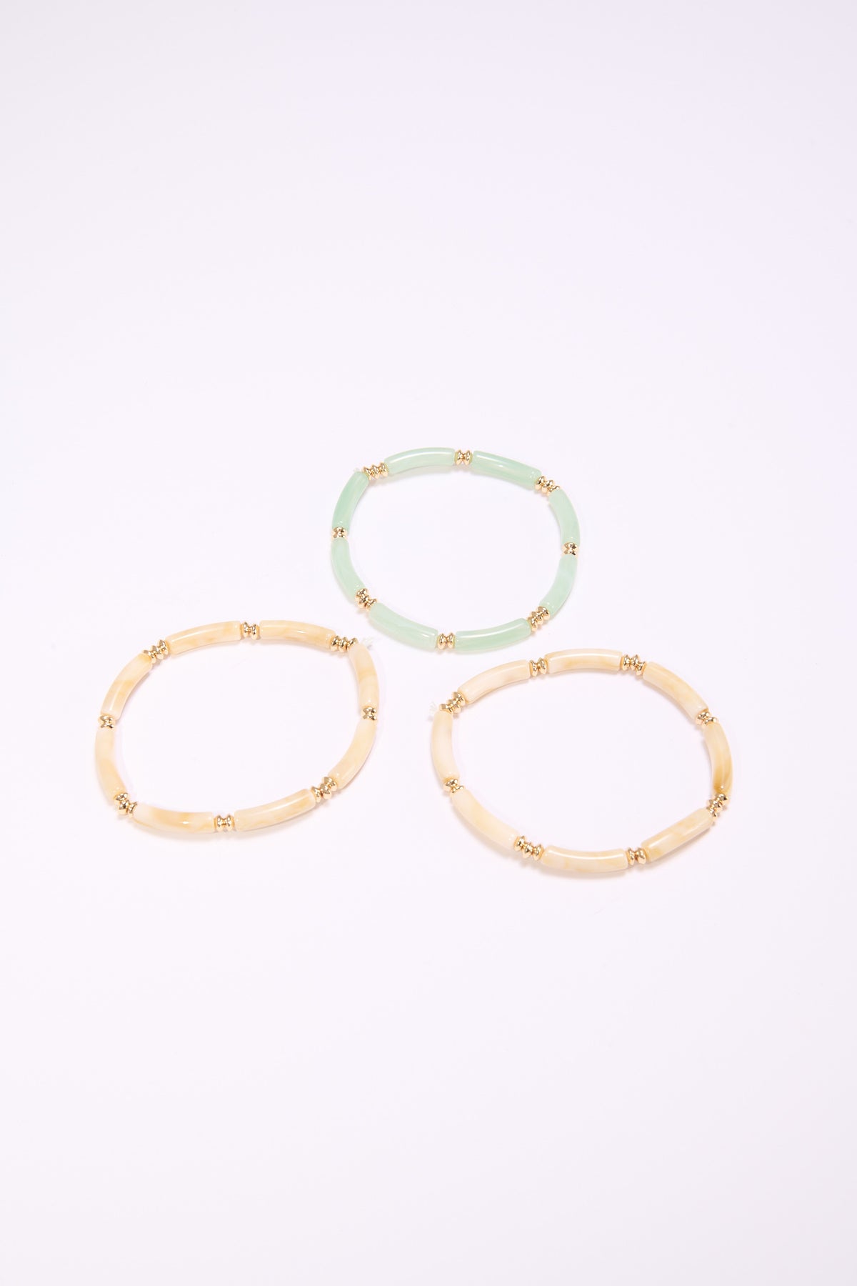 Bracciale donna 3 pezzi elastici pietra - Turchese