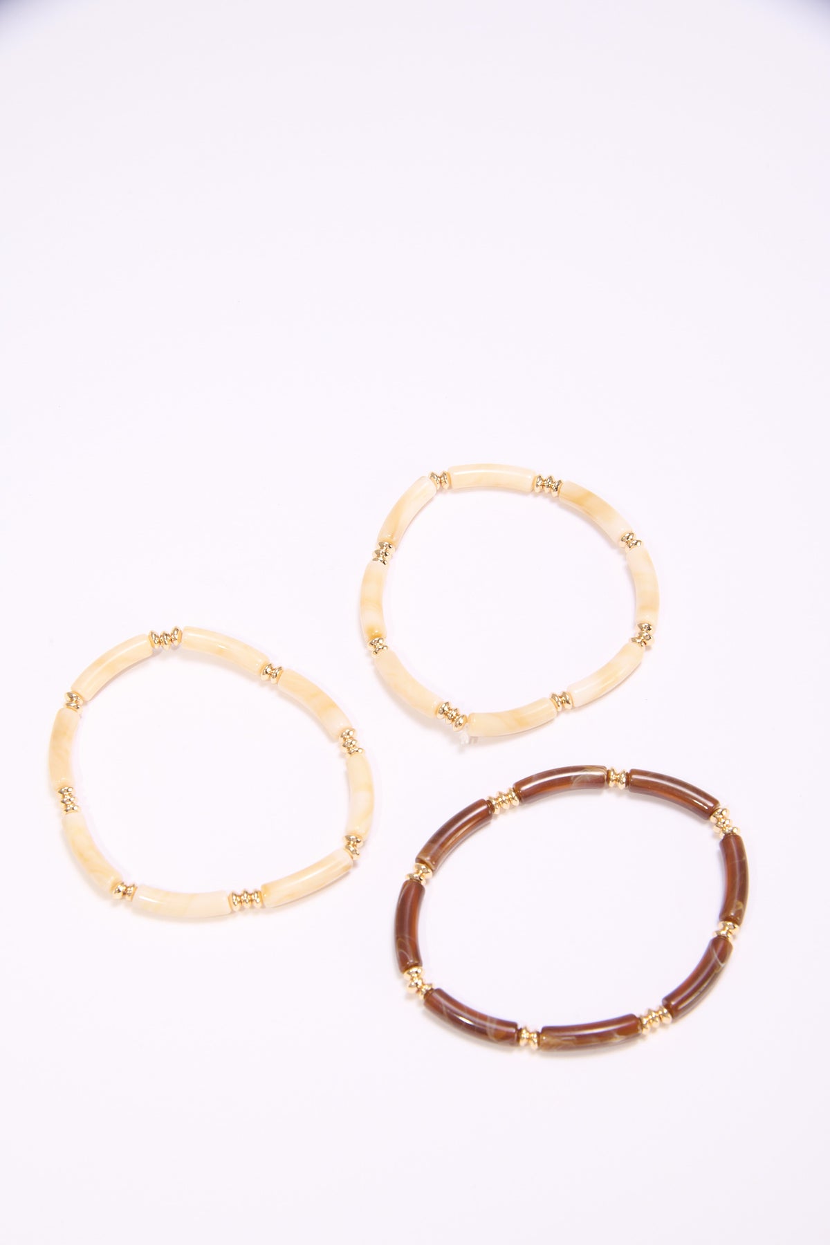 Bracciale donna 3 pezzi elastici pietra - Moro