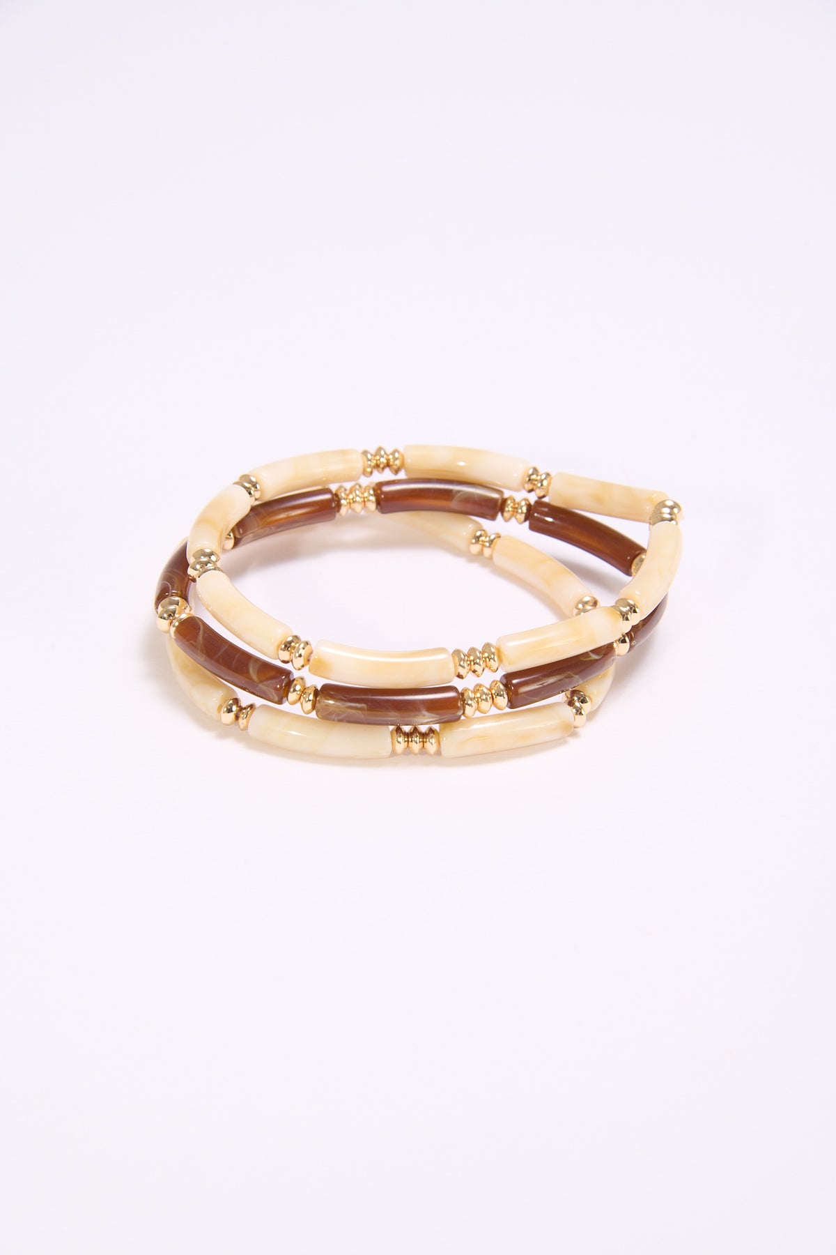 Bracciale donna 3 pezzi elastici pietra - Moro