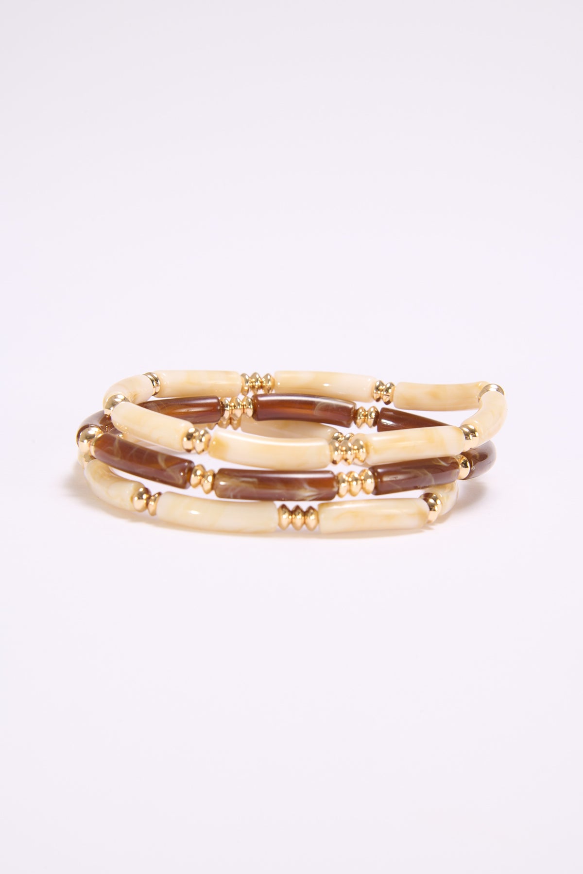 Bracciale donna 3 pezzi elastici pietra - Moro