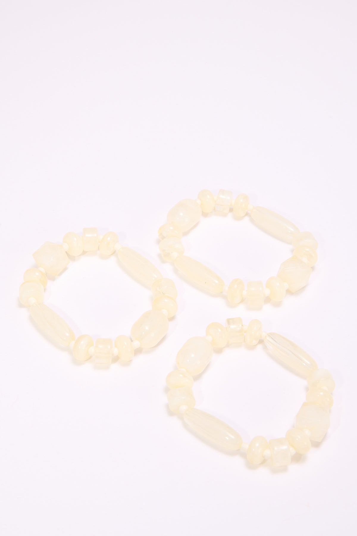 Bracciale donna elastico pietre 3 fili - Bianco