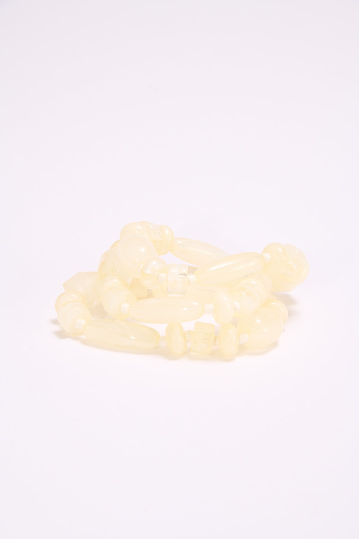 Bracciale donna elastico pietre 3 fili - Bianco