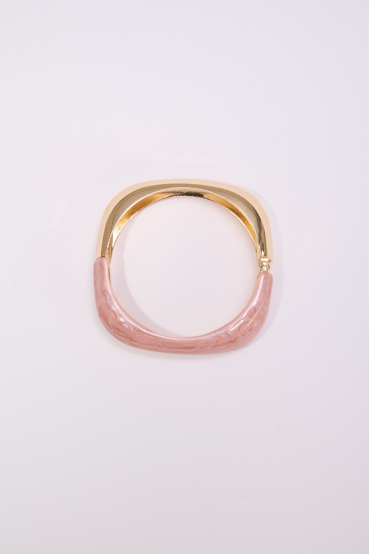 Bracciale donna rigido quadrato con smalto - Rosa