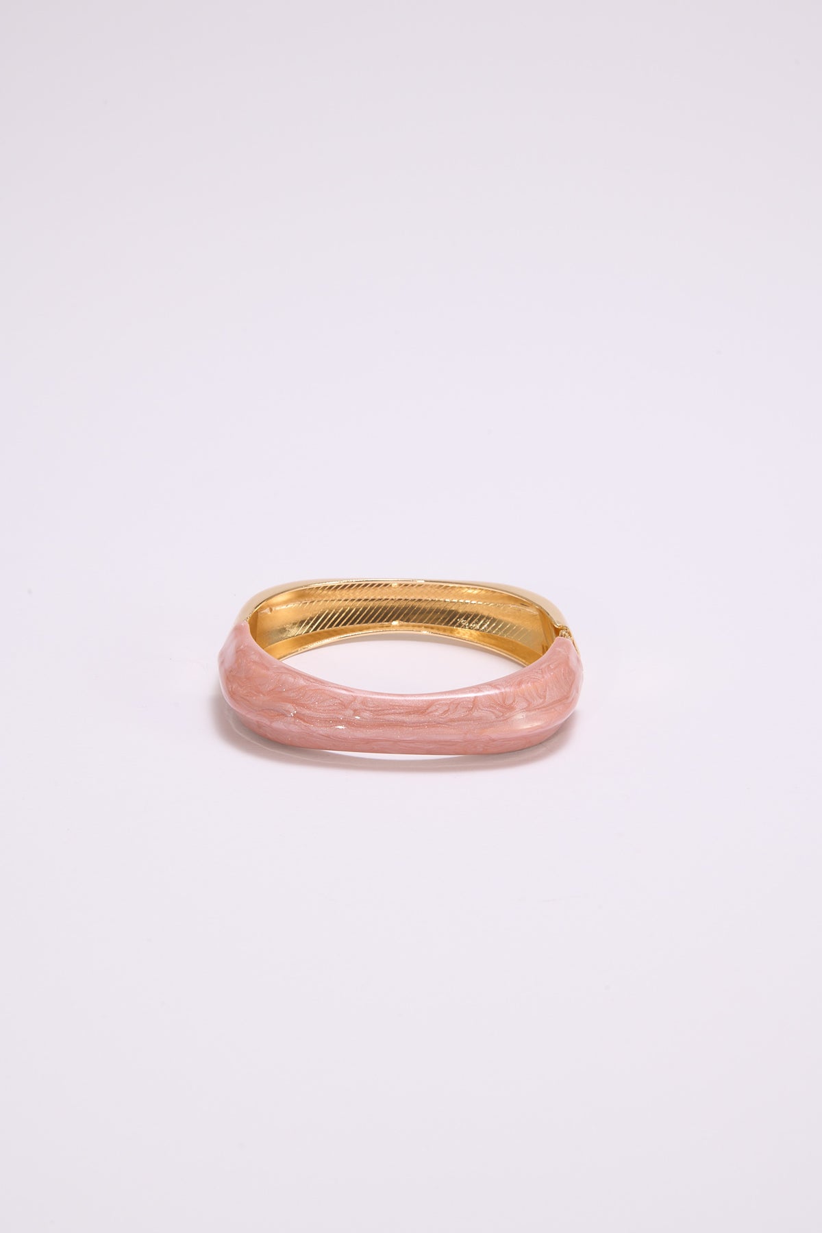 Bracciale donna rigido quadrato con smalto - Rosa