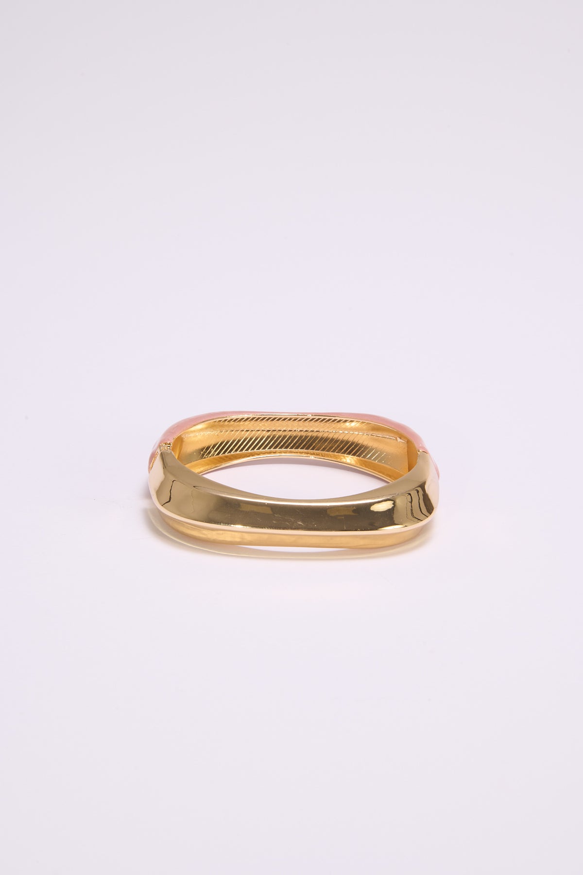 Bracciale donna rigido quadrato con smalto - Rosa