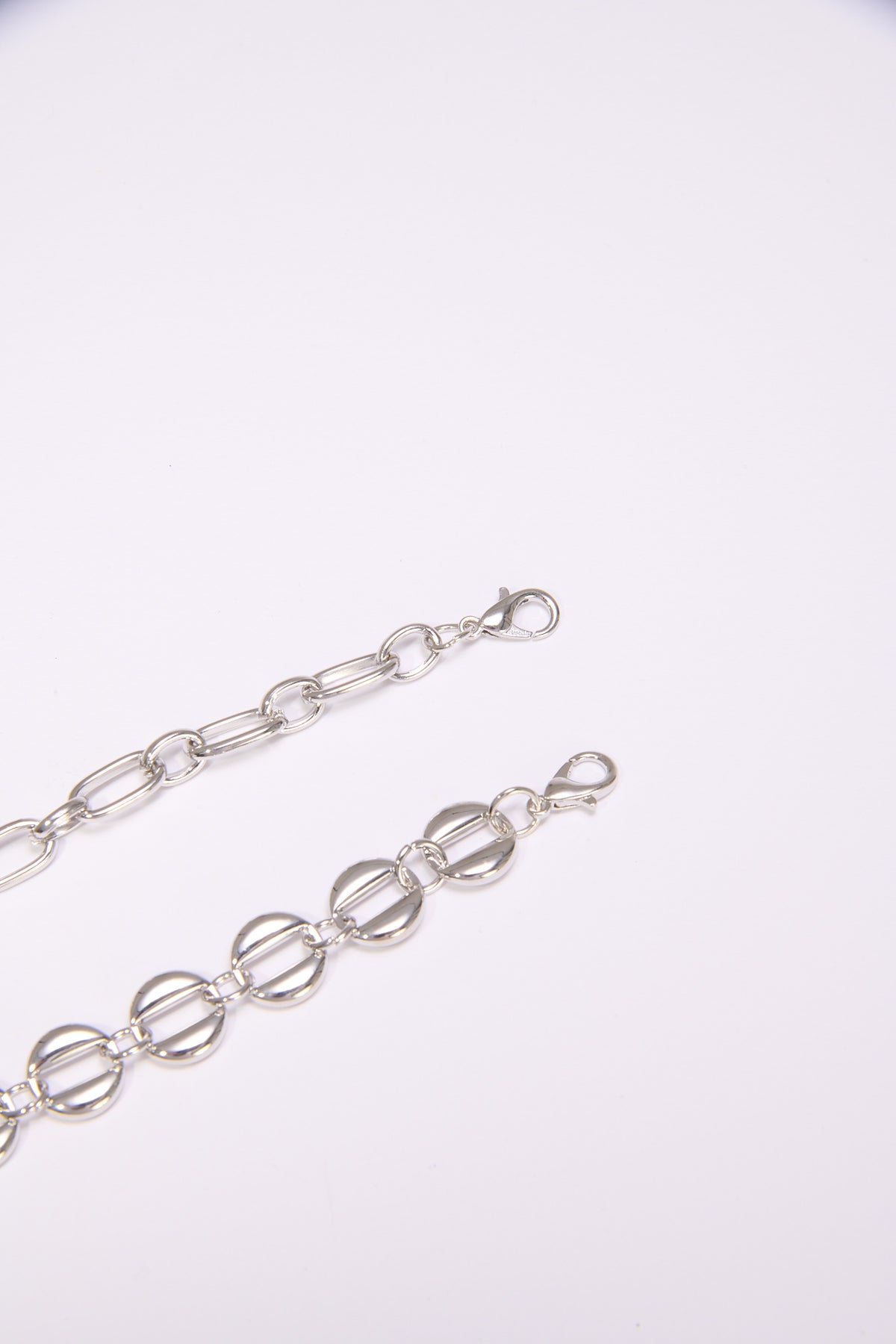 Bracciale donna card 2 pezzi catene diverse - Argento