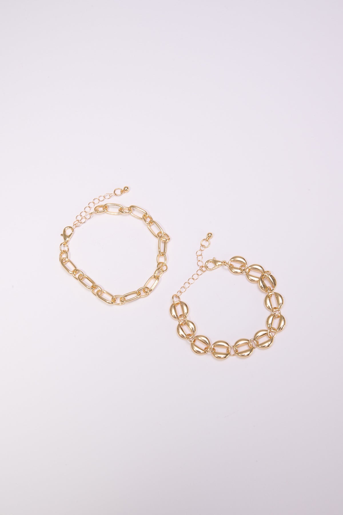 Bracciale donna card 2 pezzi catene diverse - Oro