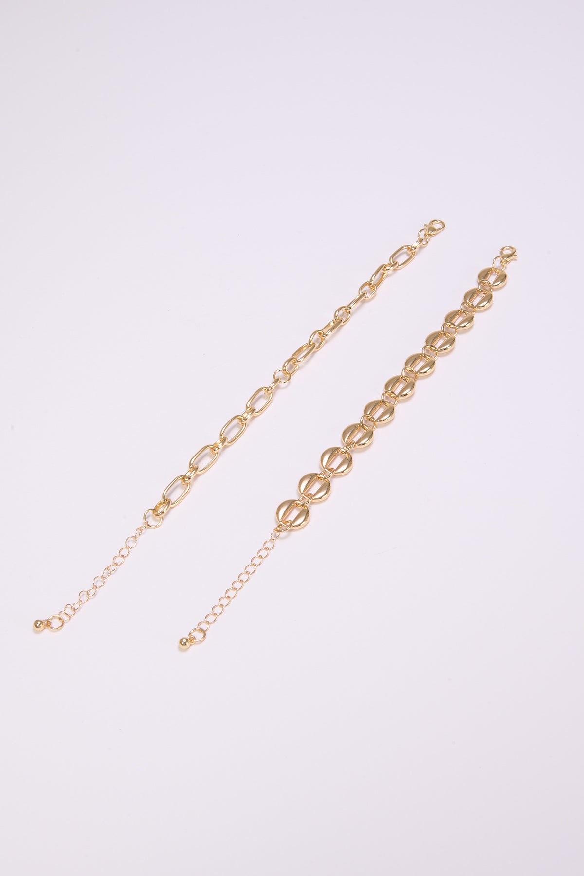 Bracciale donna card 2 pezzi catene diverse - Oro