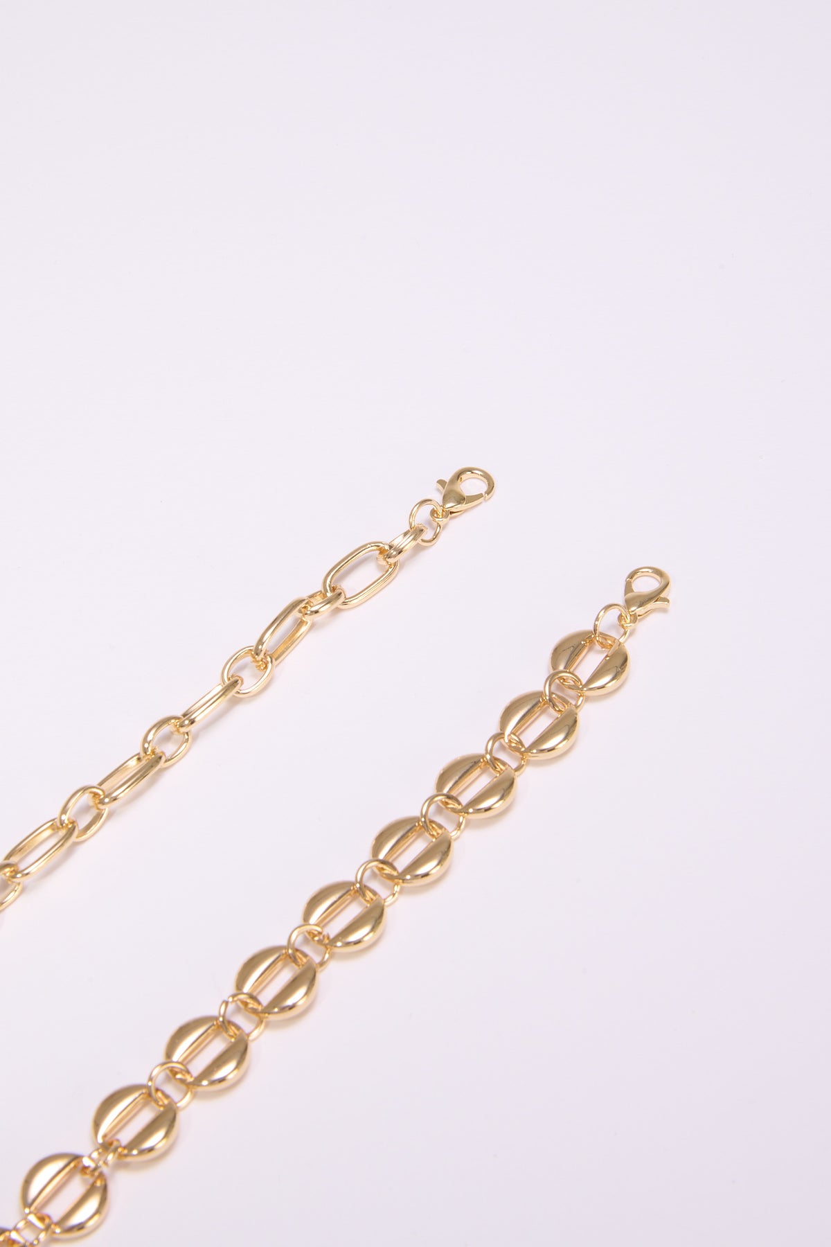 Bracciale donna card 2 pezzi catene diverse - Oro