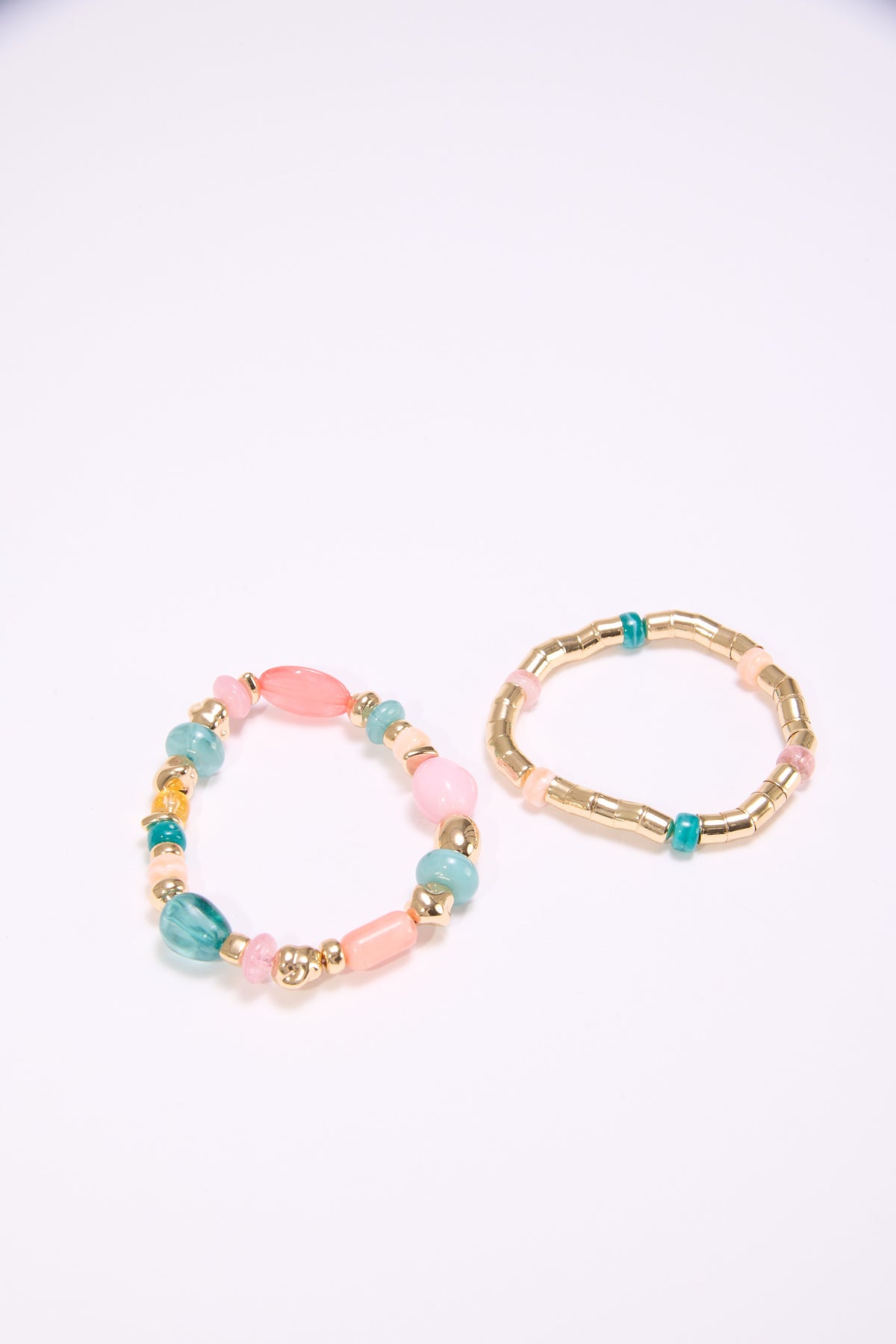 Bracciale donna card 2 pezzi elastici con pietre - Oro
