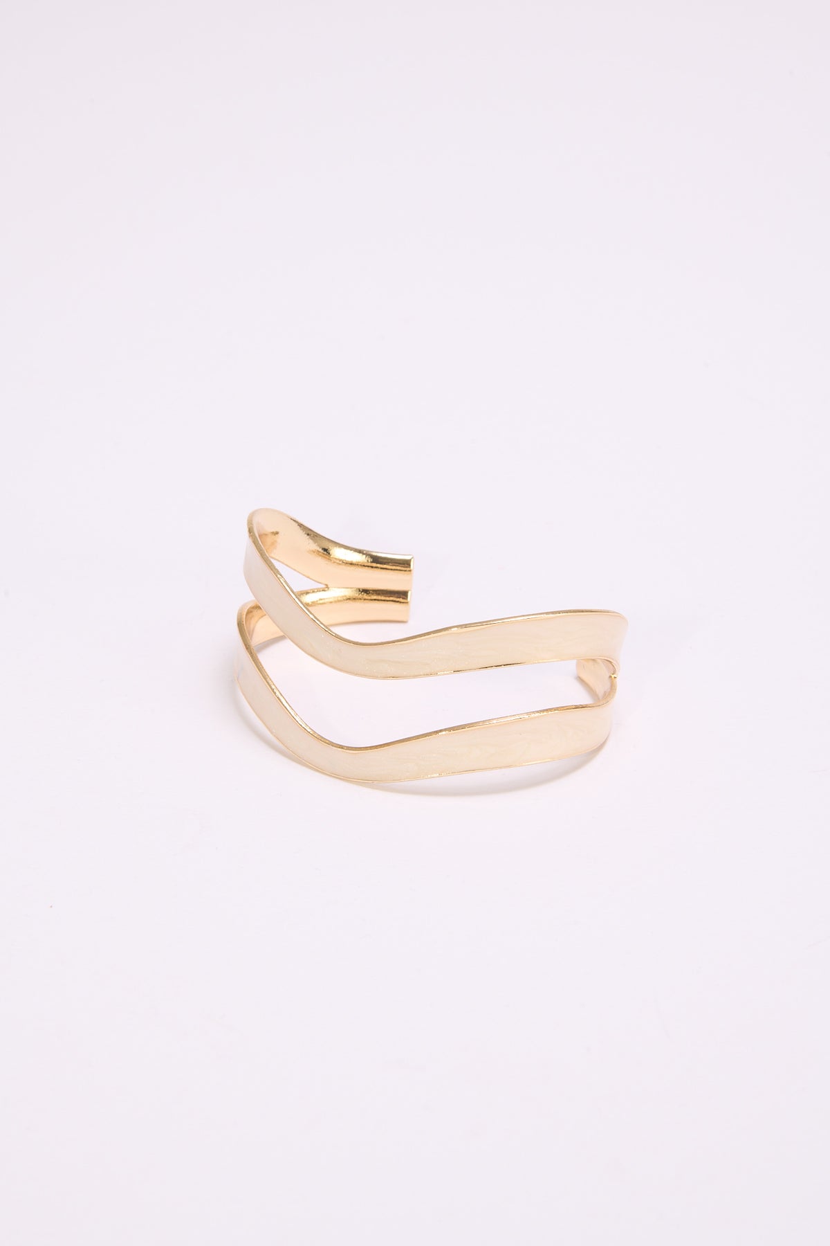 Bracciale donna rigido a due facce smalto - Beige