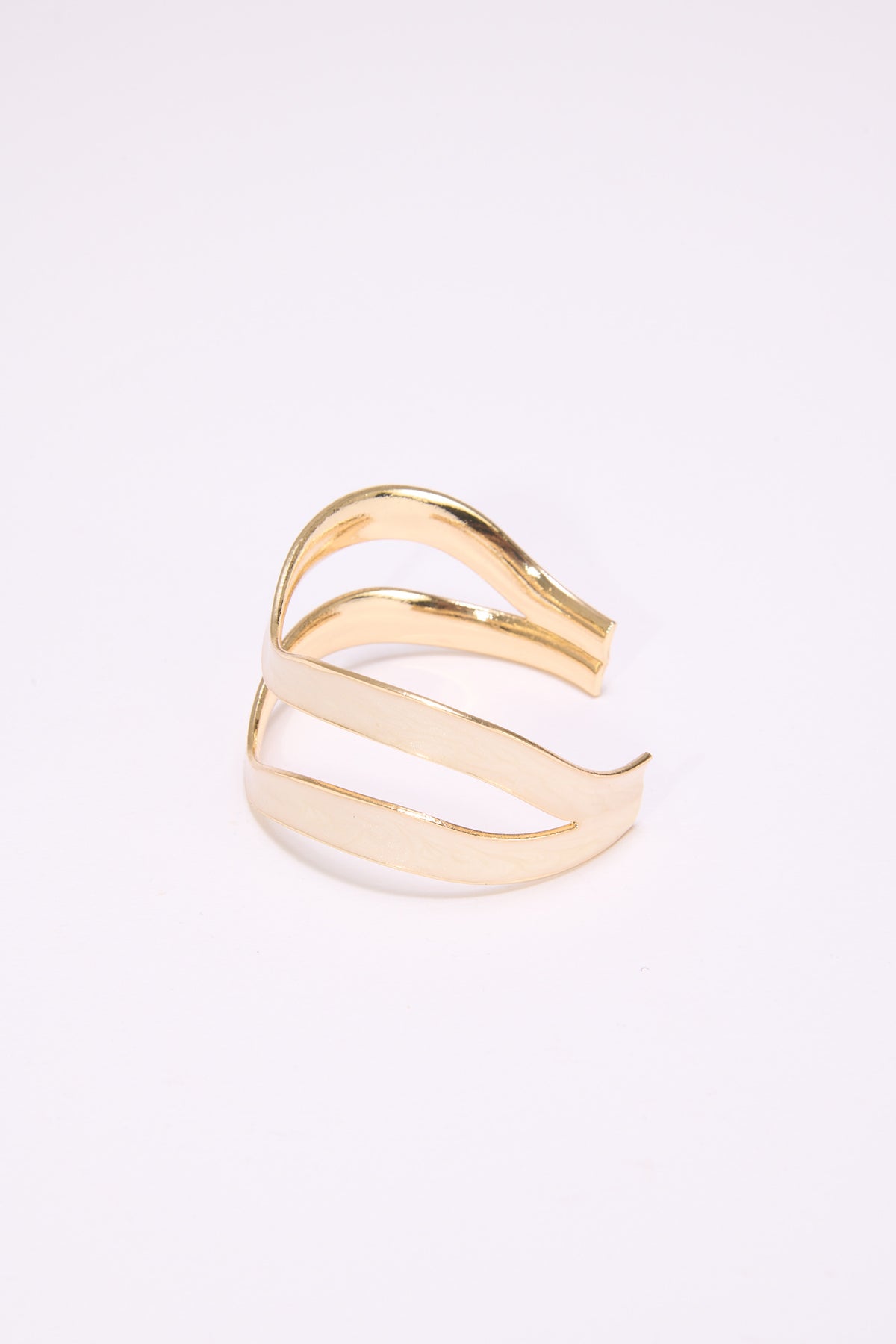 Bracciale donna rigido a due facce smalto - Beige