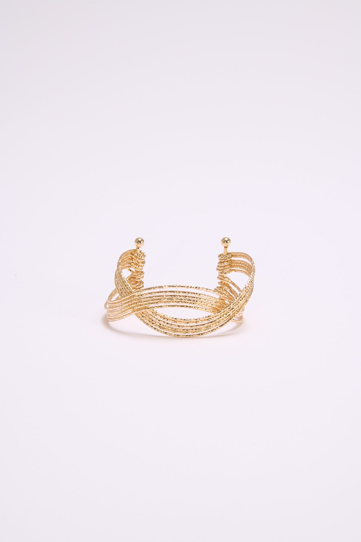 Bracciale donna multifili intrecciato semirigido - Oro
