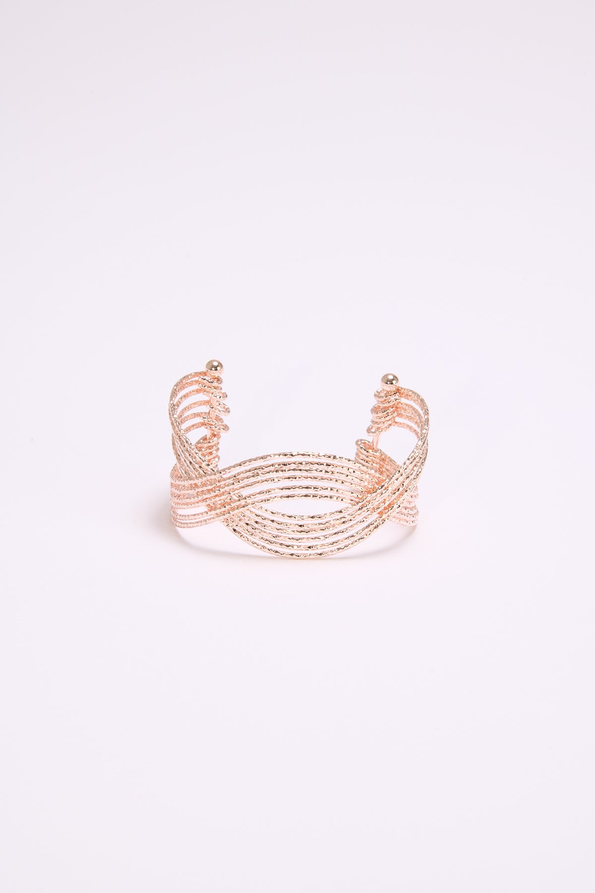 Bracciale donna multifili intrecciato semirigido - Rosa