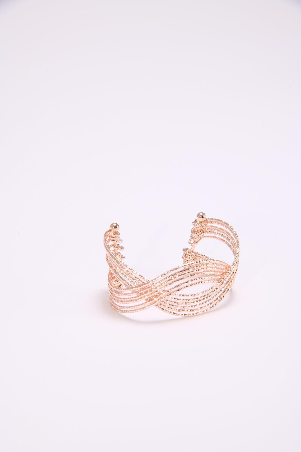 Bracciale donna multifili intrecciato semirigido - Rosa
