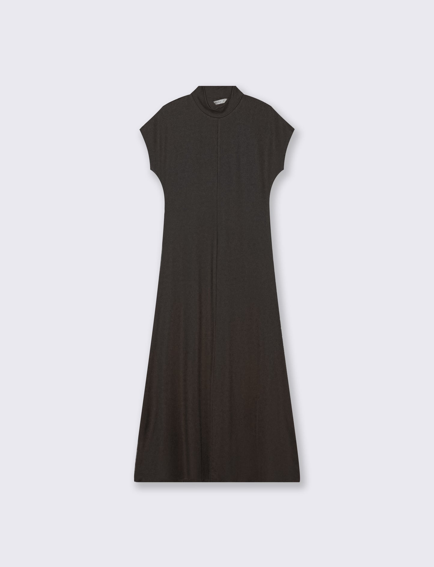 Vestito lungo in cotone manica corta - Nero