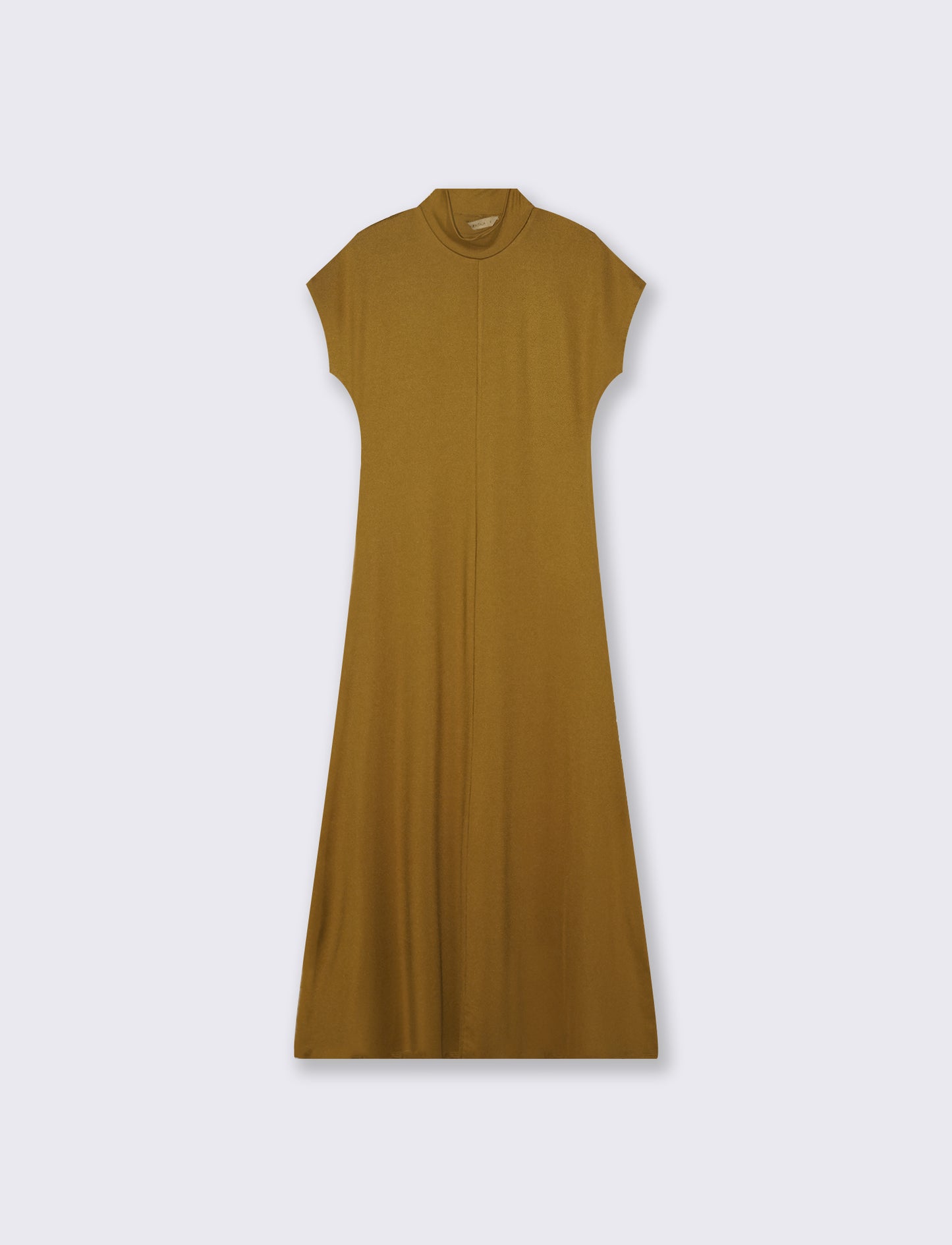 Vestito lungo in cotone manica corta - Verde oliva
