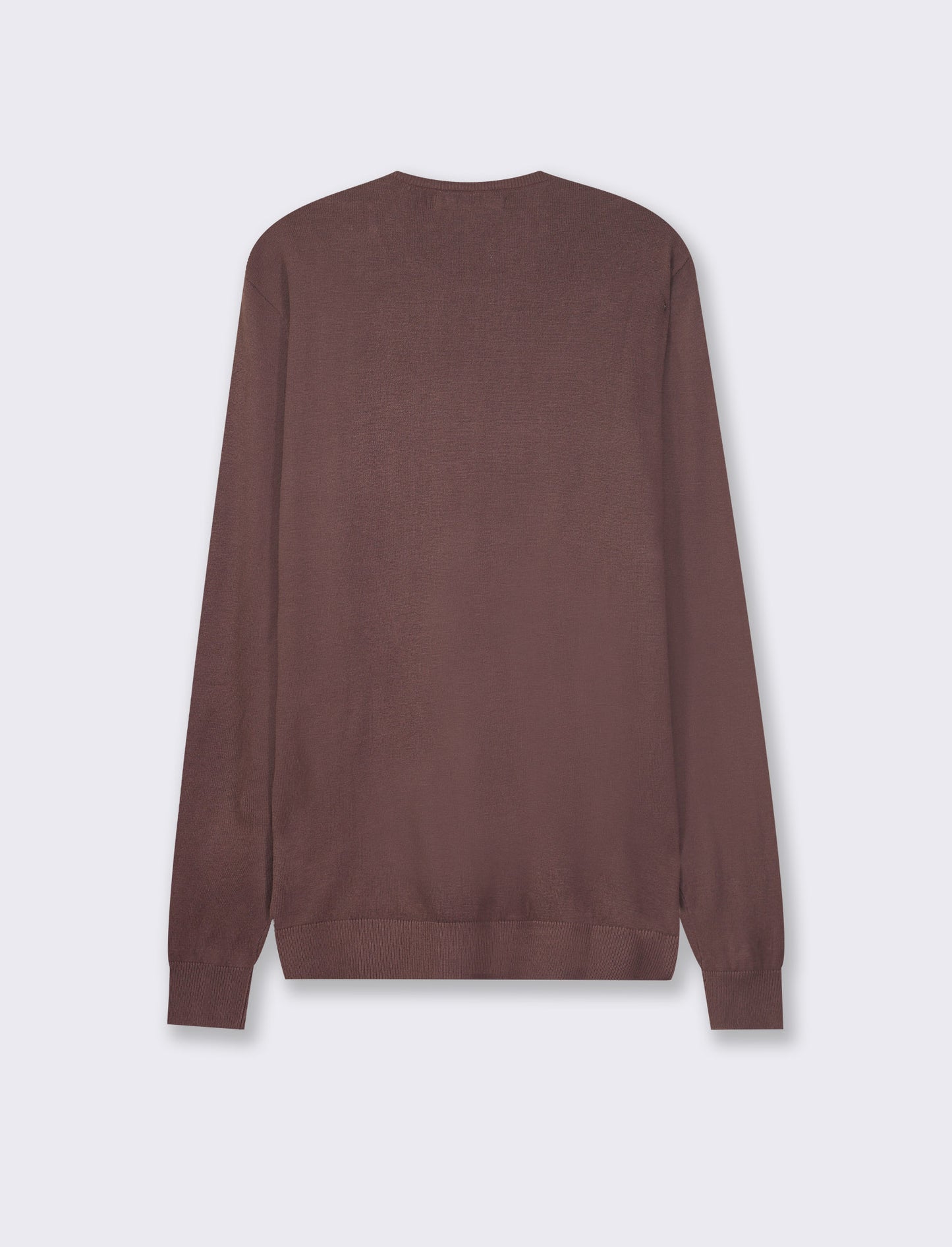 Maglia girocollo slim fit con costina al collo - Bordeaux