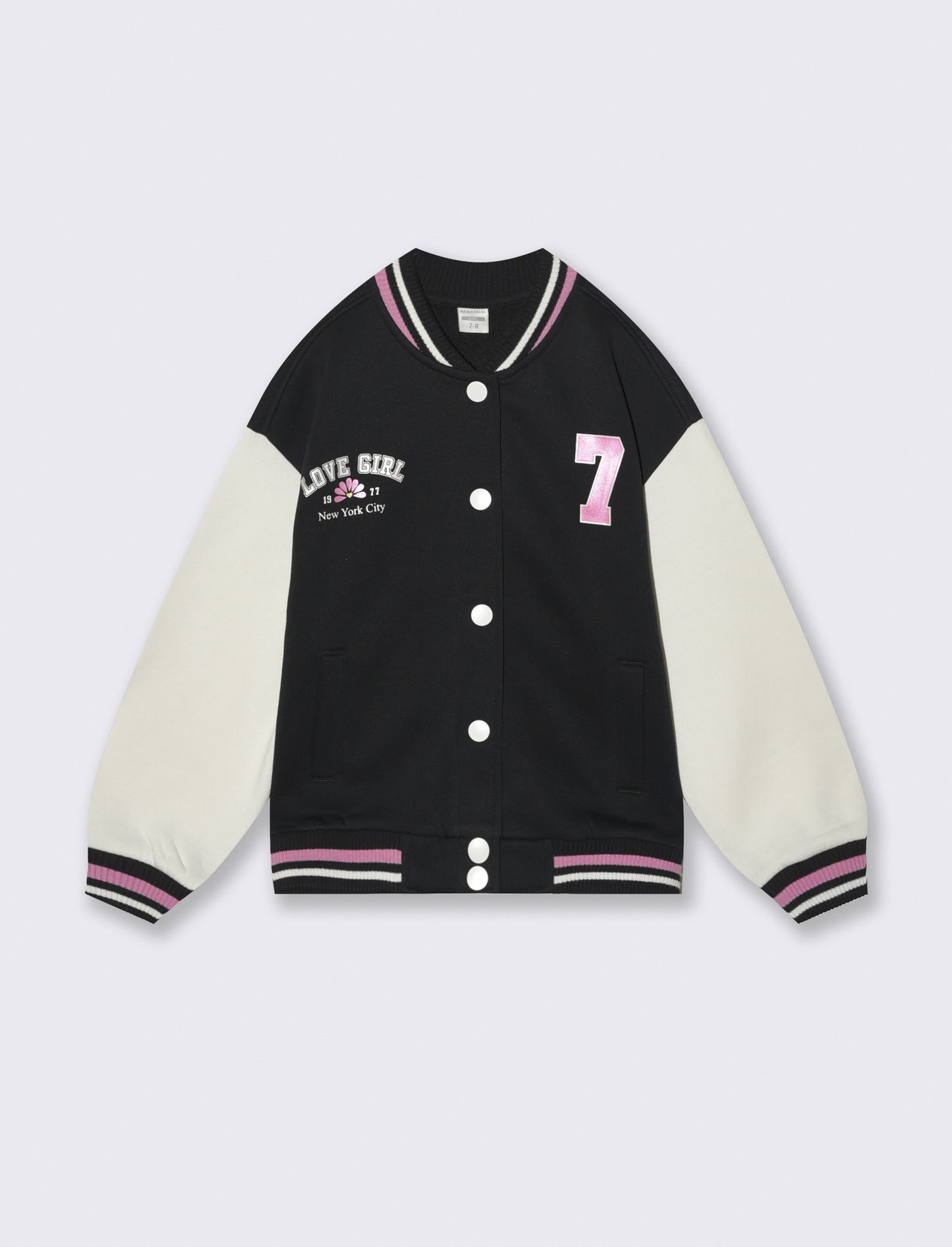 Felpa college per bambina alla moda - Nero
