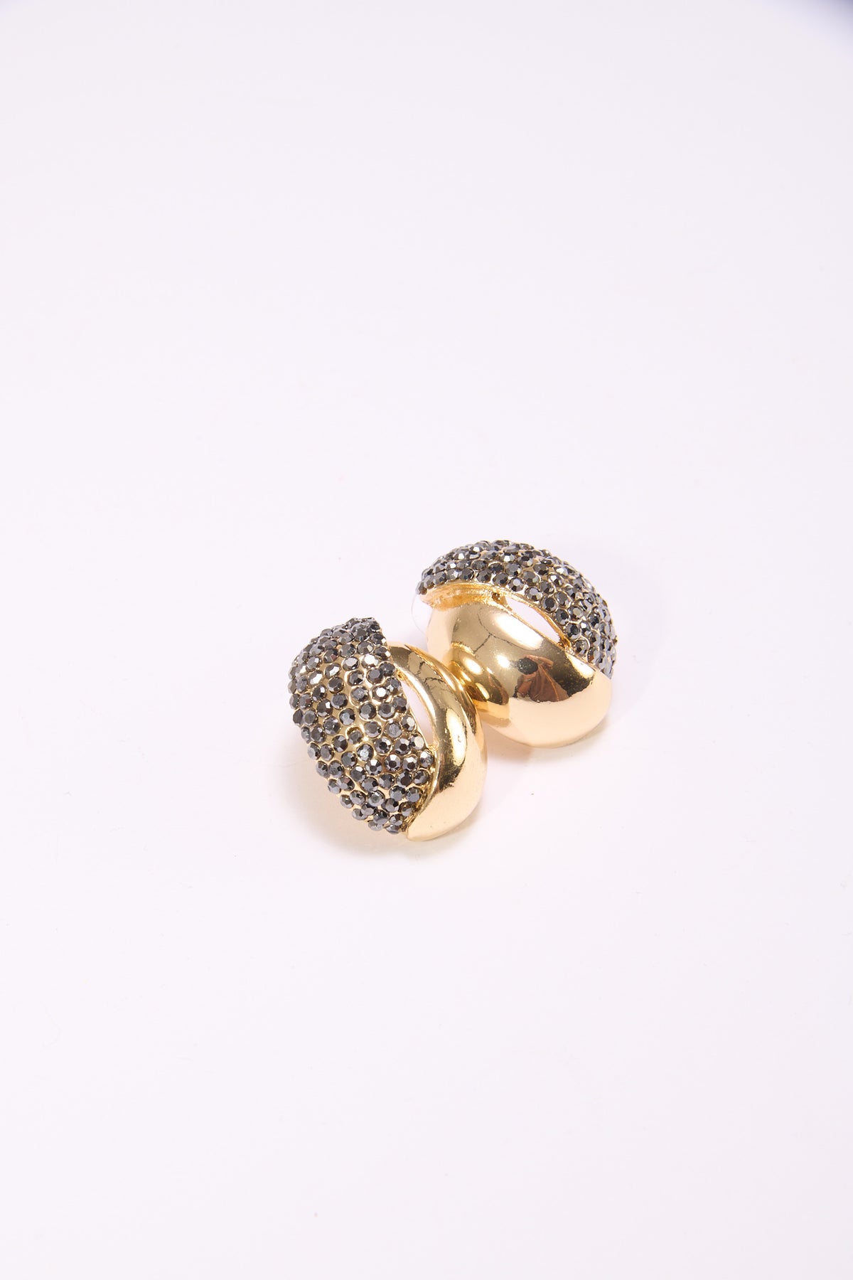 Orecchini donna ovale con strass - Oro
