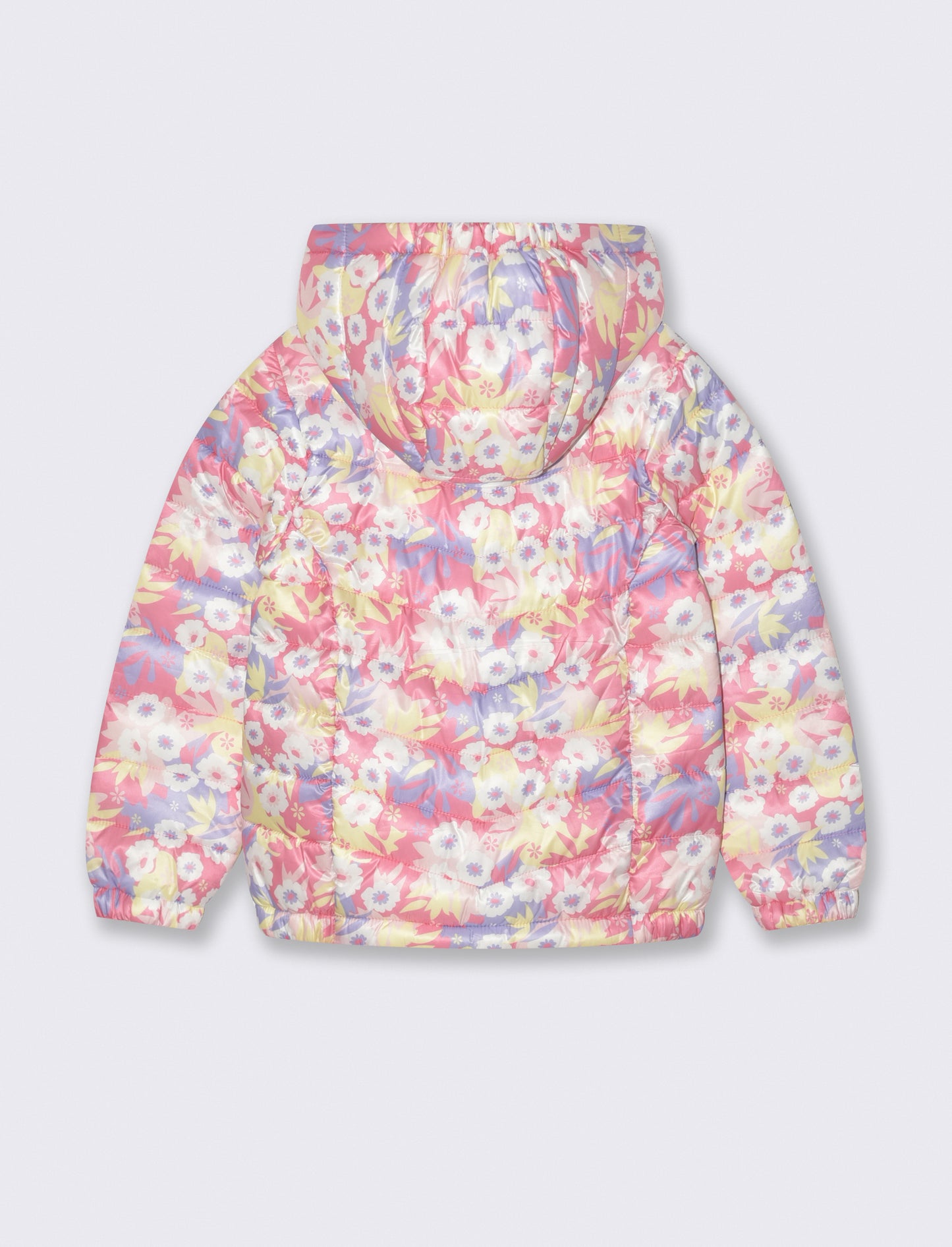 Girls' puffer jacket with hood - Multicolor