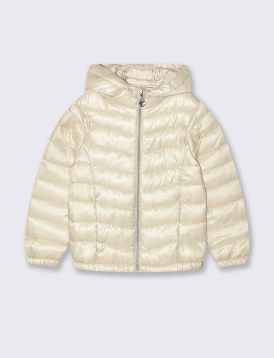 Giubbino piumino bambina con cappuccio - Beige