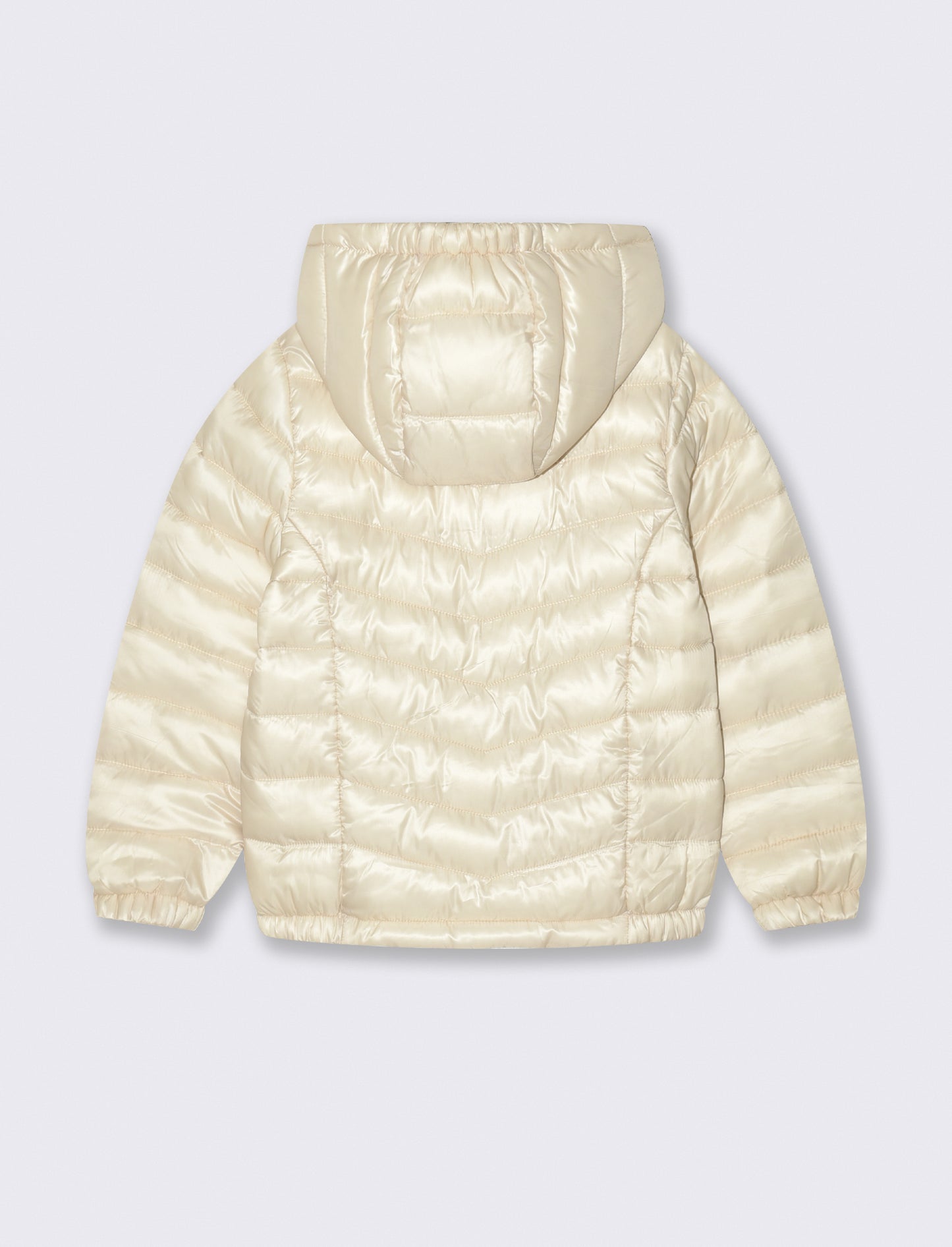 Girls' puffer jacket with hood - Beige