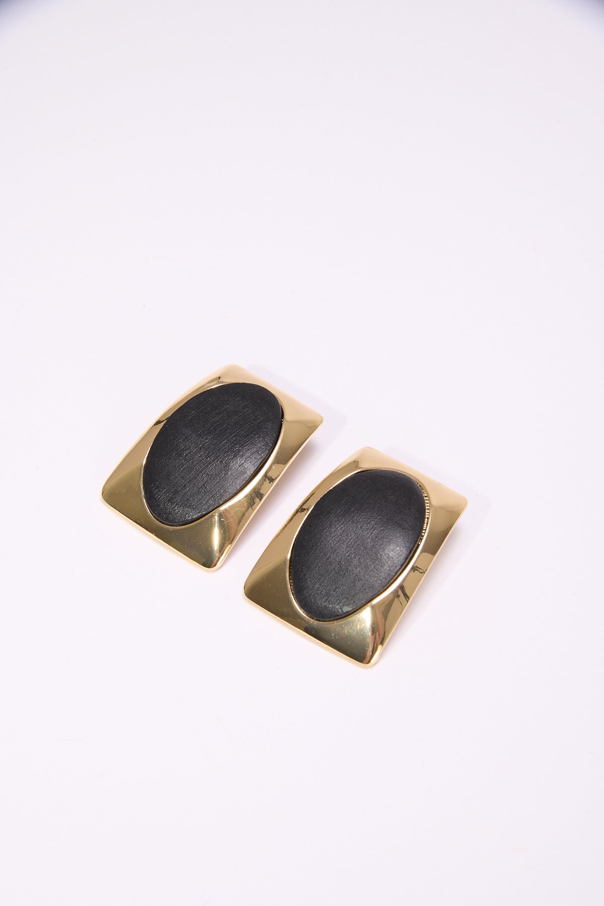 Orecchini donna ovale legno - Nero