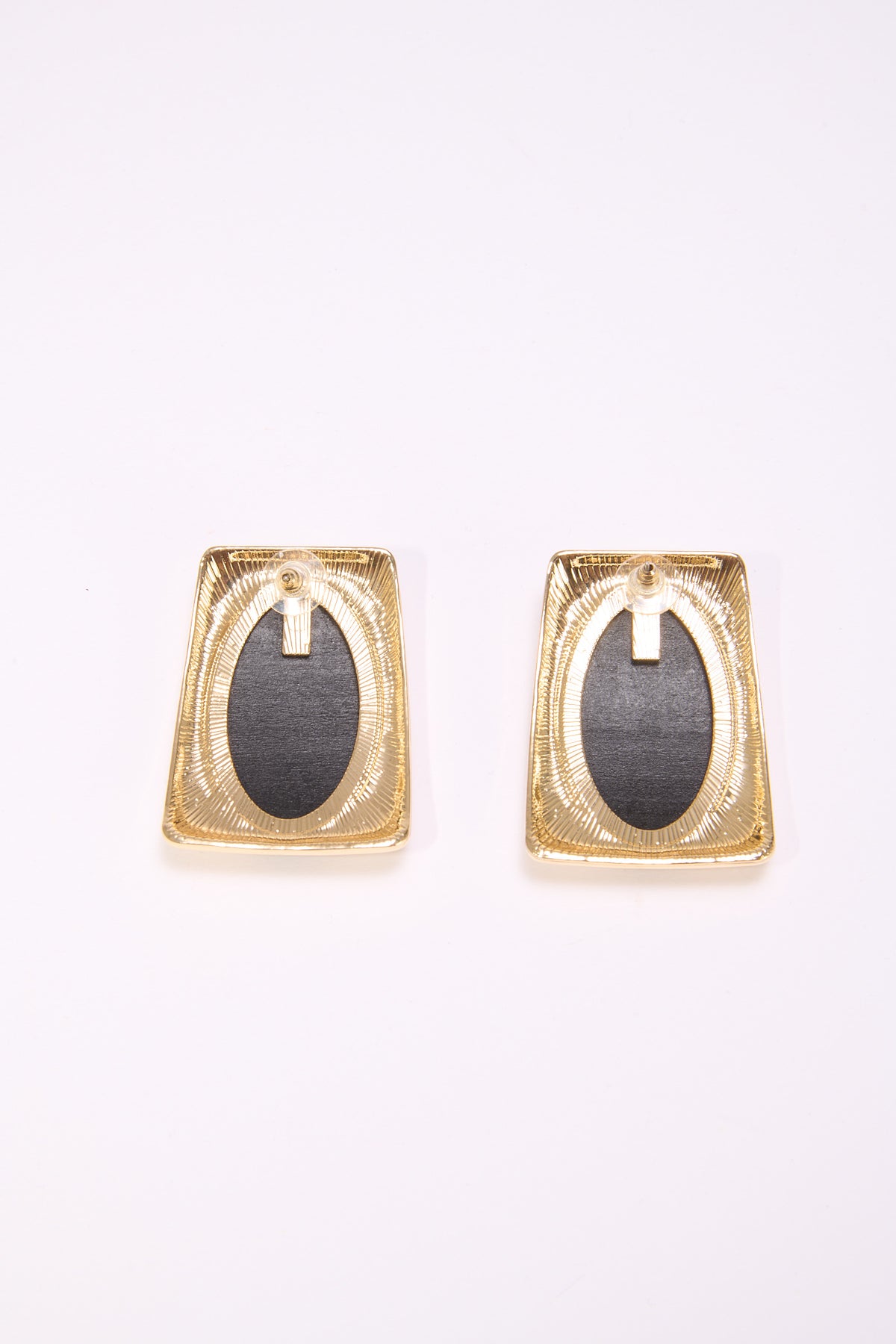 Orecchini donna ovale legno - Nero