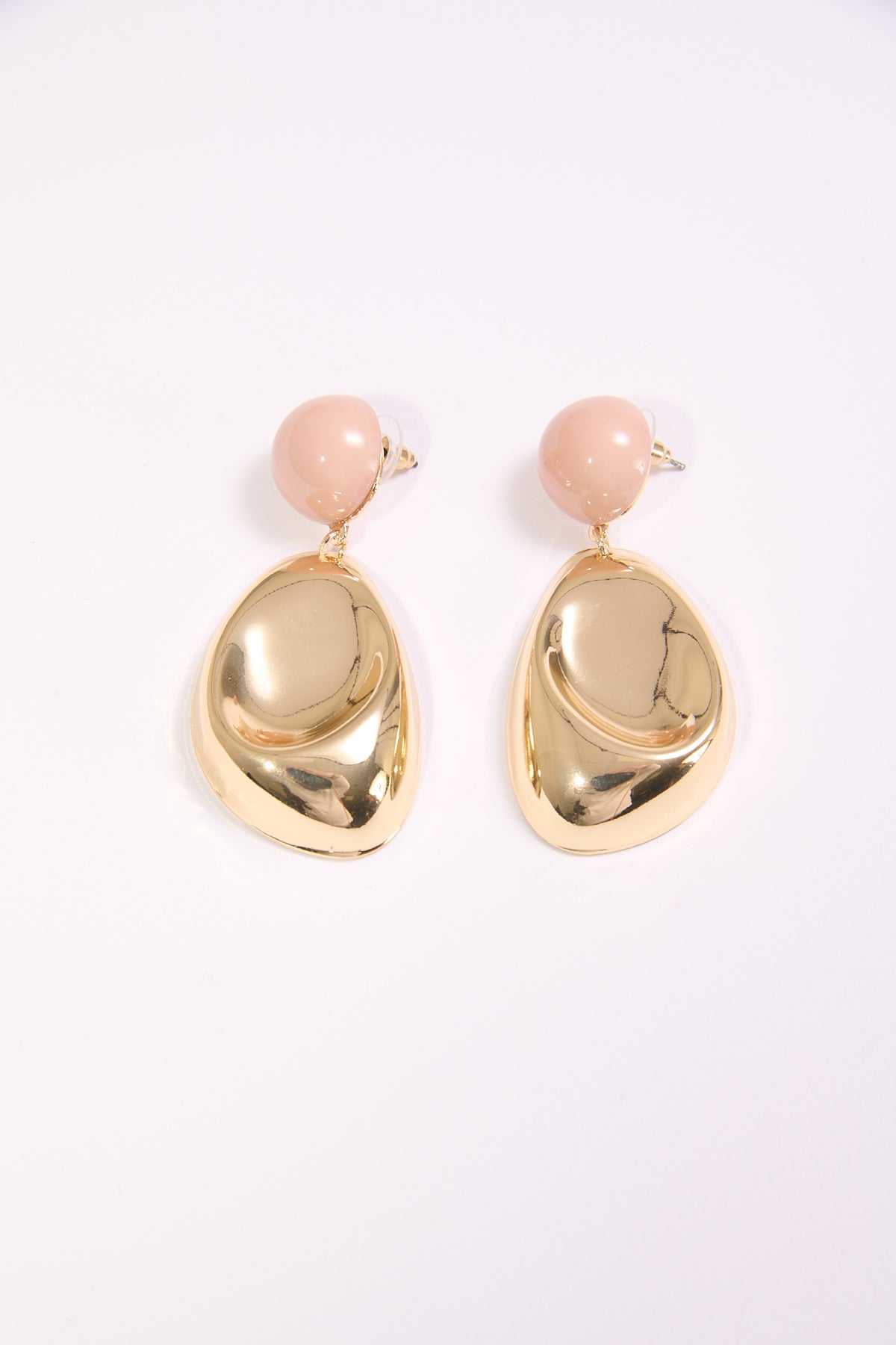Orecchini donna pallina piu' pendente asimettrico - Rosa