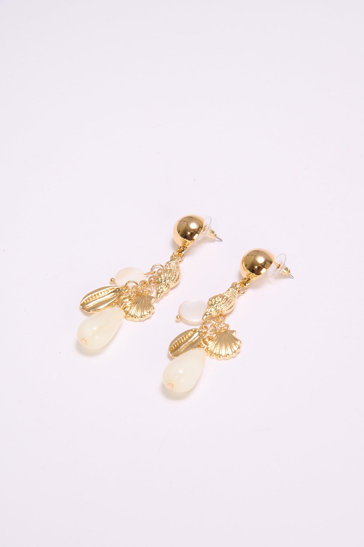 Orecchini donna clip pendente soggetti marini - Beige