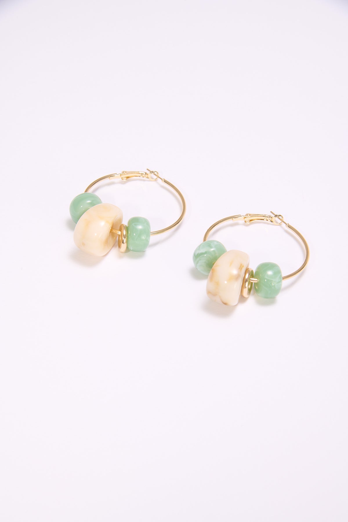 Orecchini donna cerchi con pietre marble - Verde