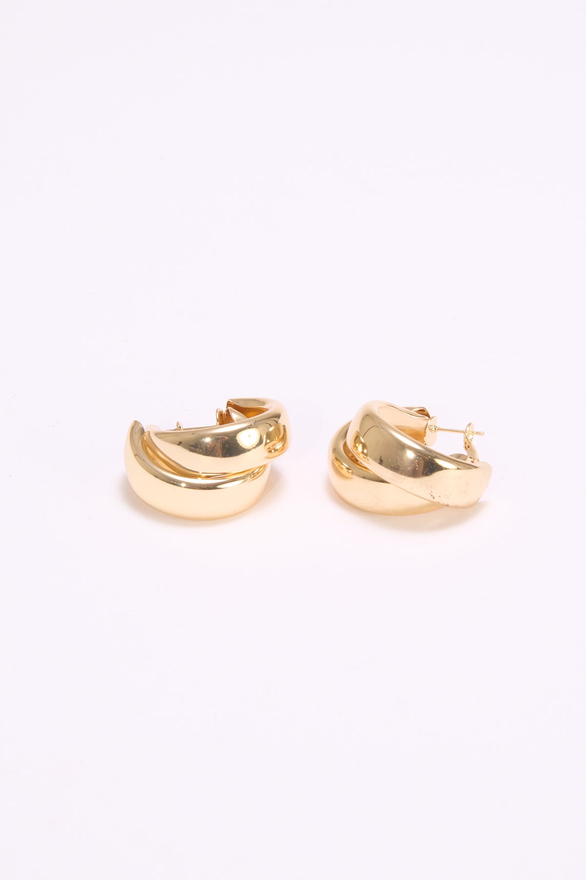 Orecchini donna cerchi doppia fascia - Oro