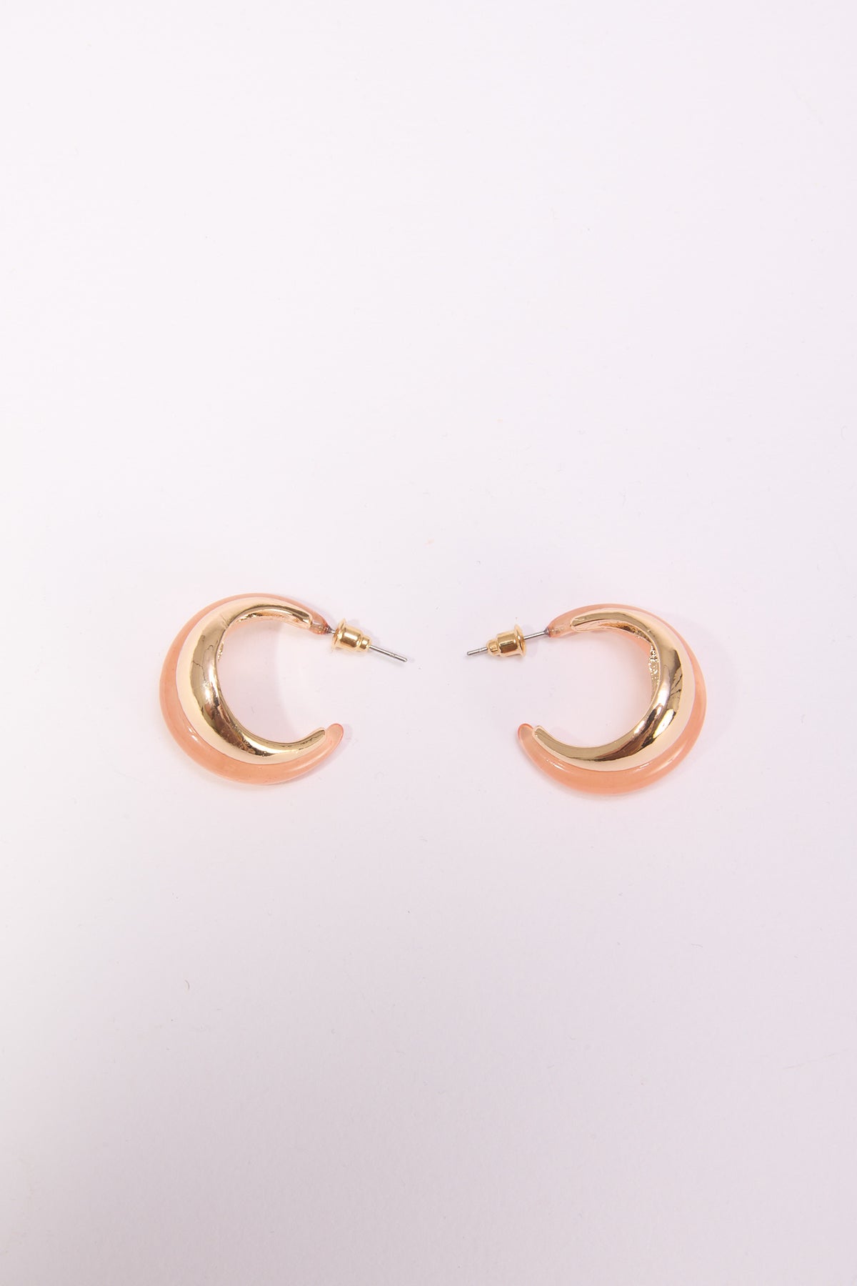 Orecchini donna bifascia pietra metallo - Rosa