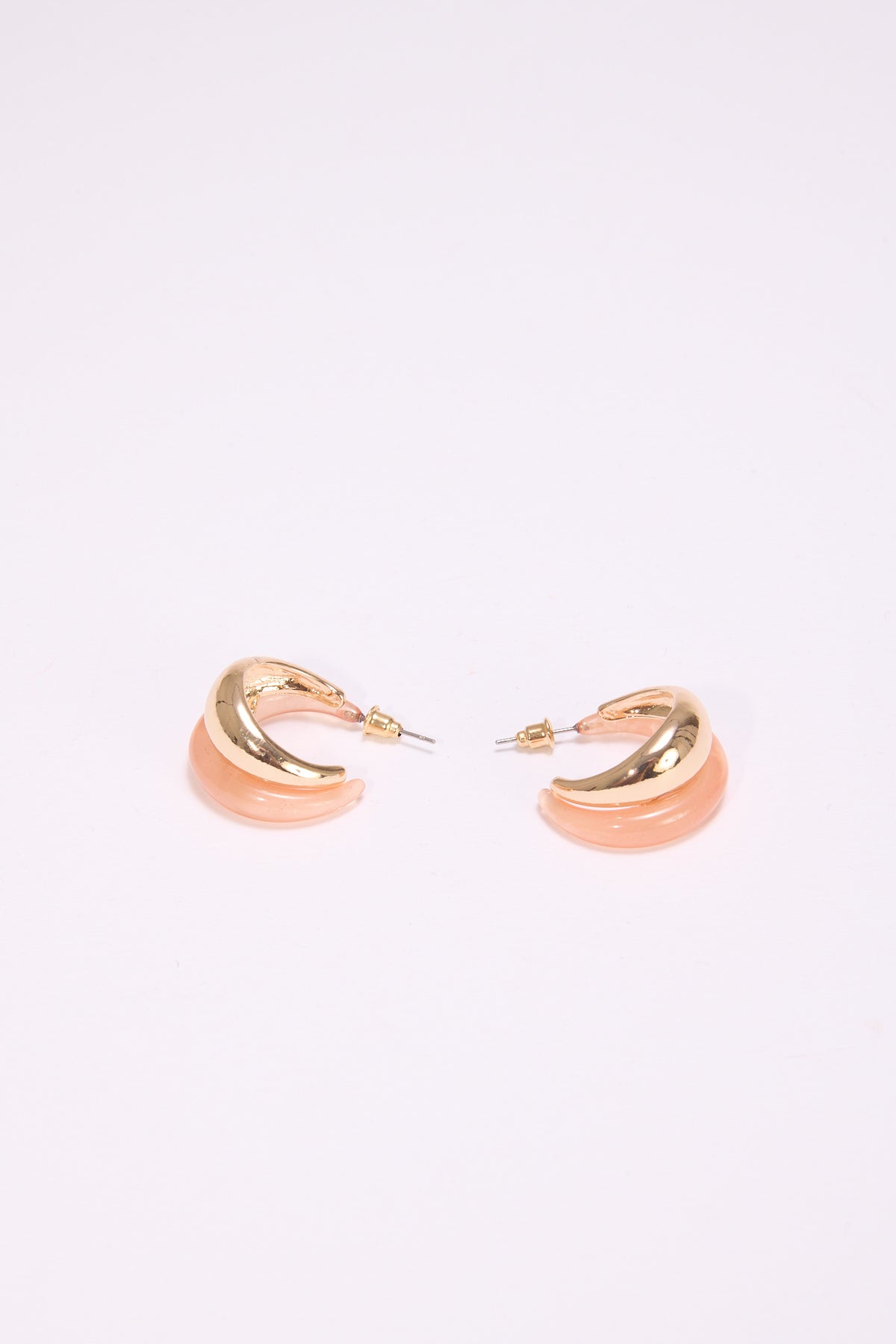 Orecchini donna bifascia pietra metallo - Rosa
