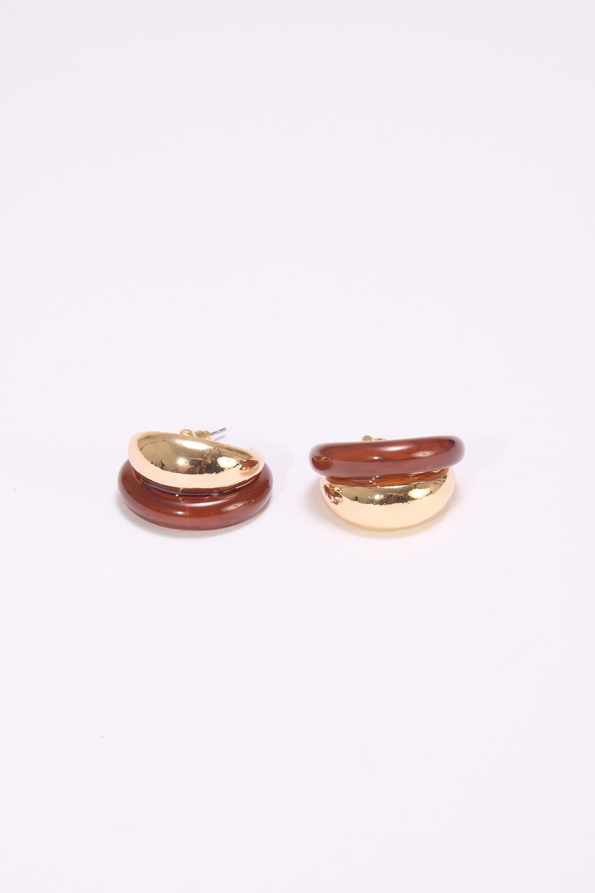 Orecchini donna bifascia pietra metallo - Moro