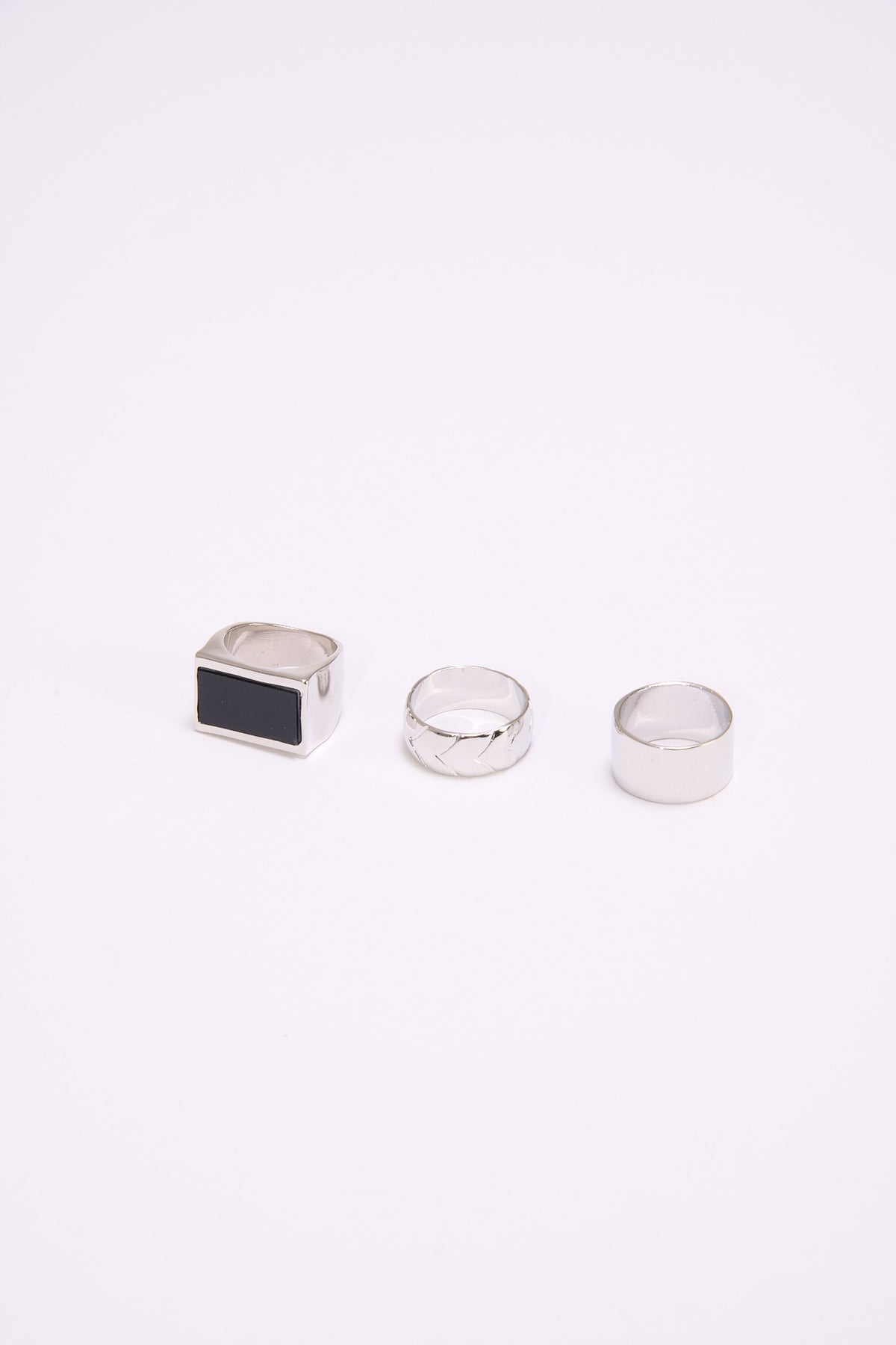 Anelli uomo 3pezzi fascia - Nero